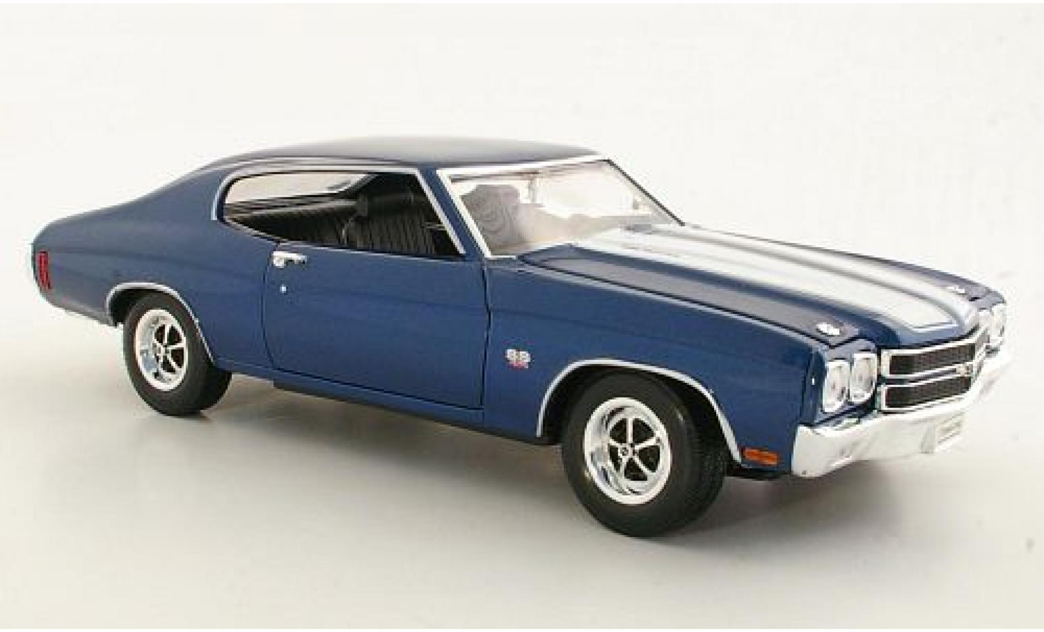 Chevrolet Chevelle 1/18 Welly SS 454 met.-blauw/wit 1:18 modelauto