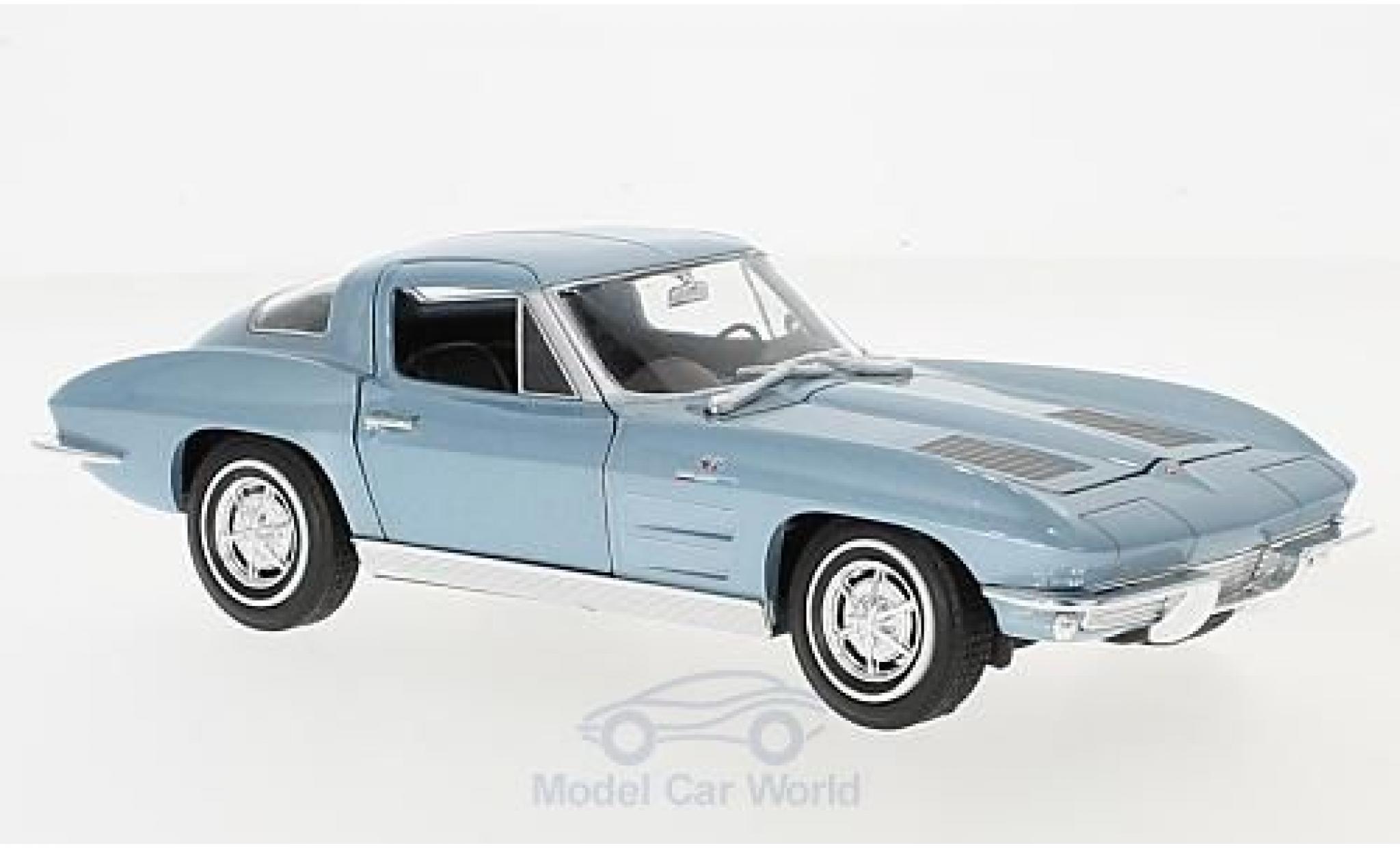 Chevrolet Corvette C2 1/24 Welly C2 metallic blauw 1963 modelauto