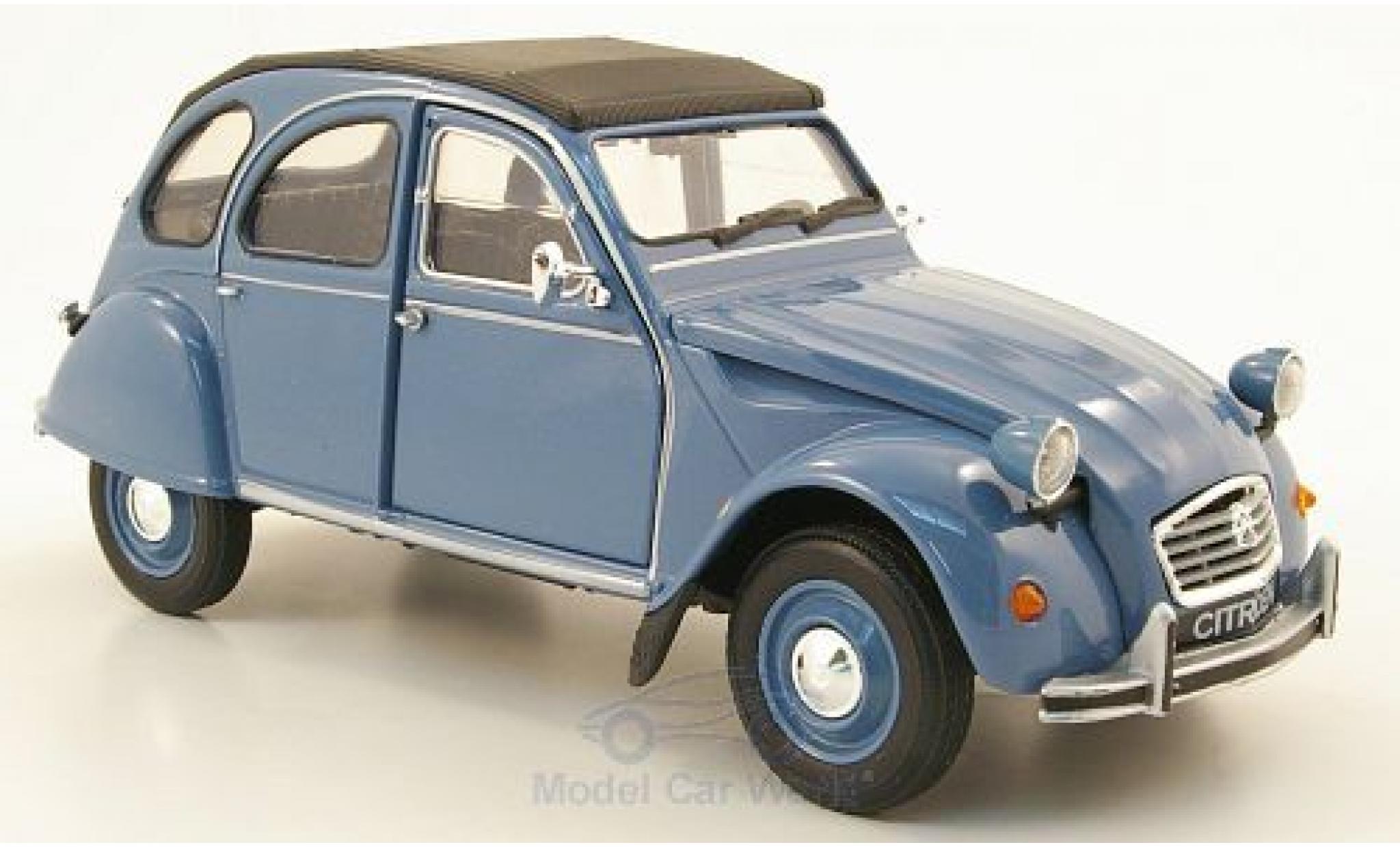 Citroen 2CV 1/24 Welly blauw ohne Vitrine modelauto