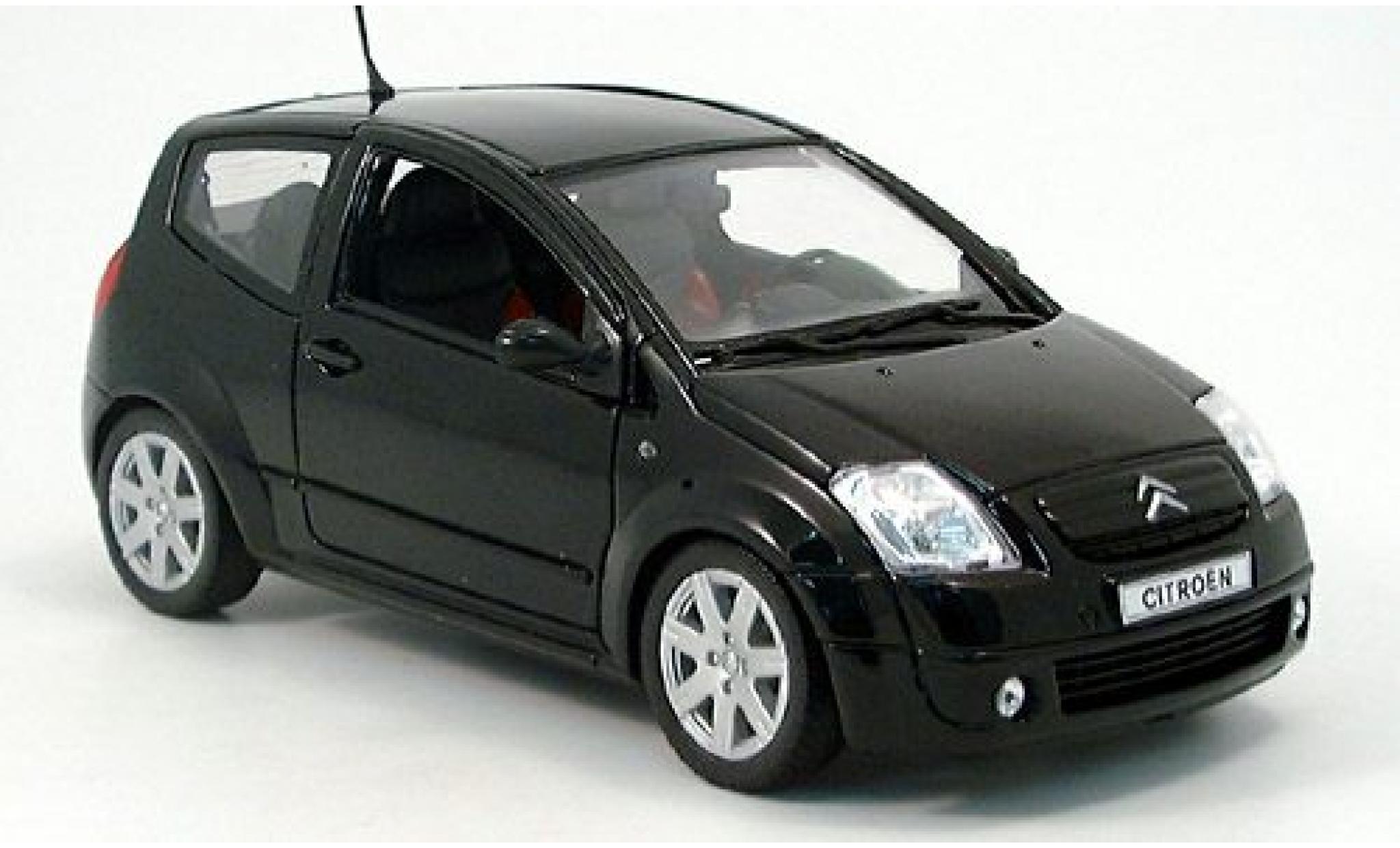 Citroen C2 1/18 Welly zwart 2003 1:18 modelauto