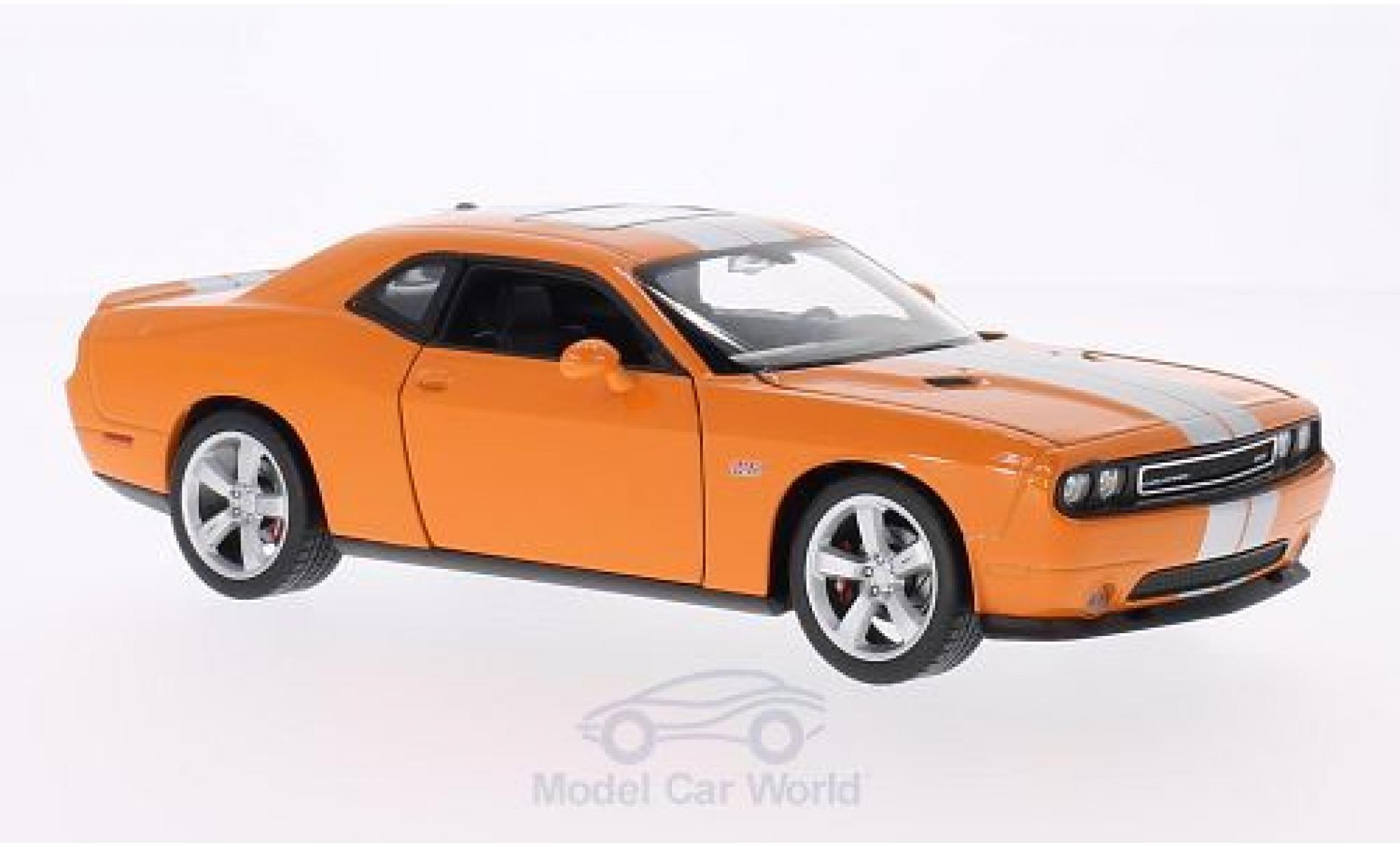 Dodge Challenger 1/24 Welly SRT oranje/grijs modelauto
