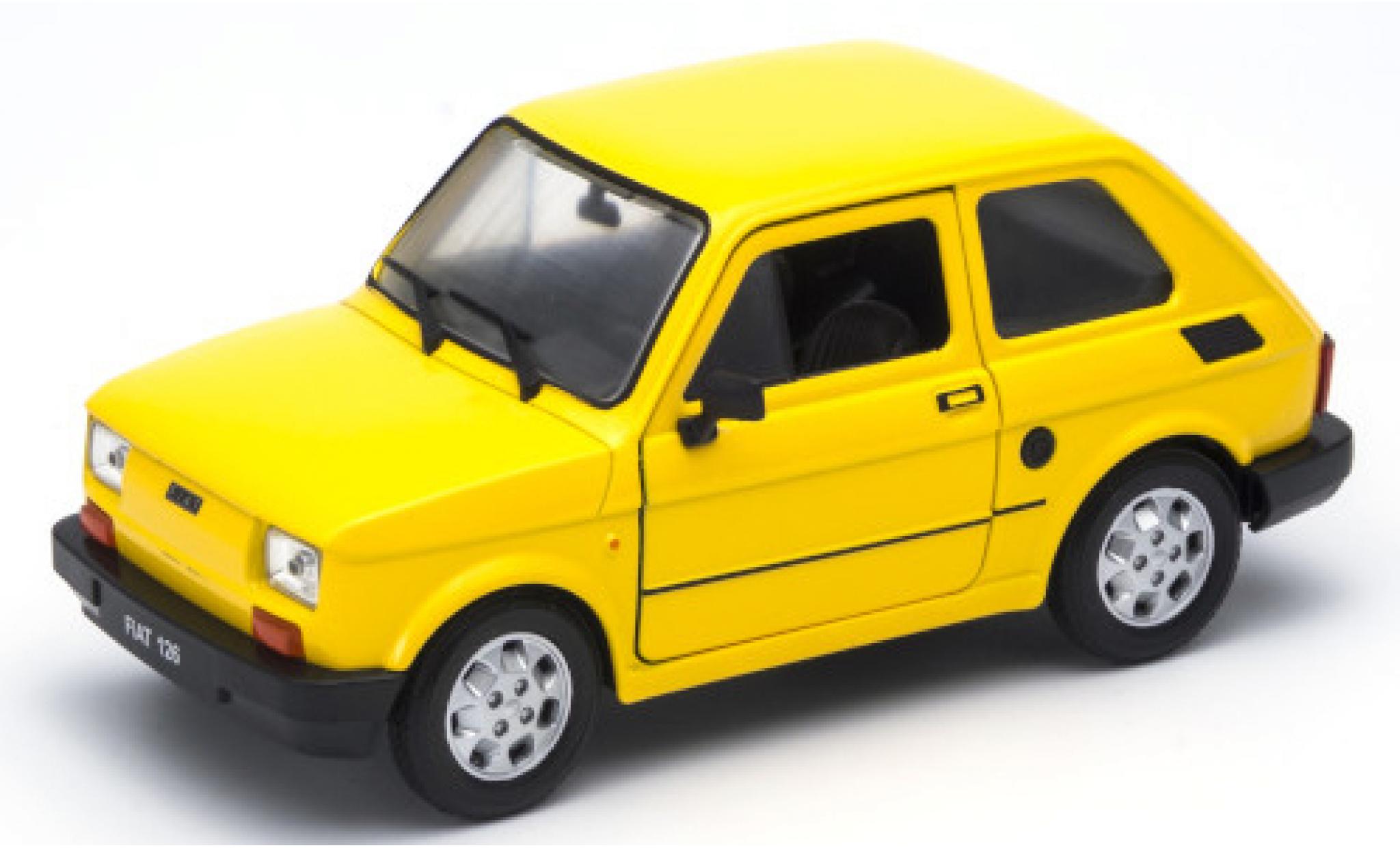 Fiat 126 1/24 Welly geel modelauto