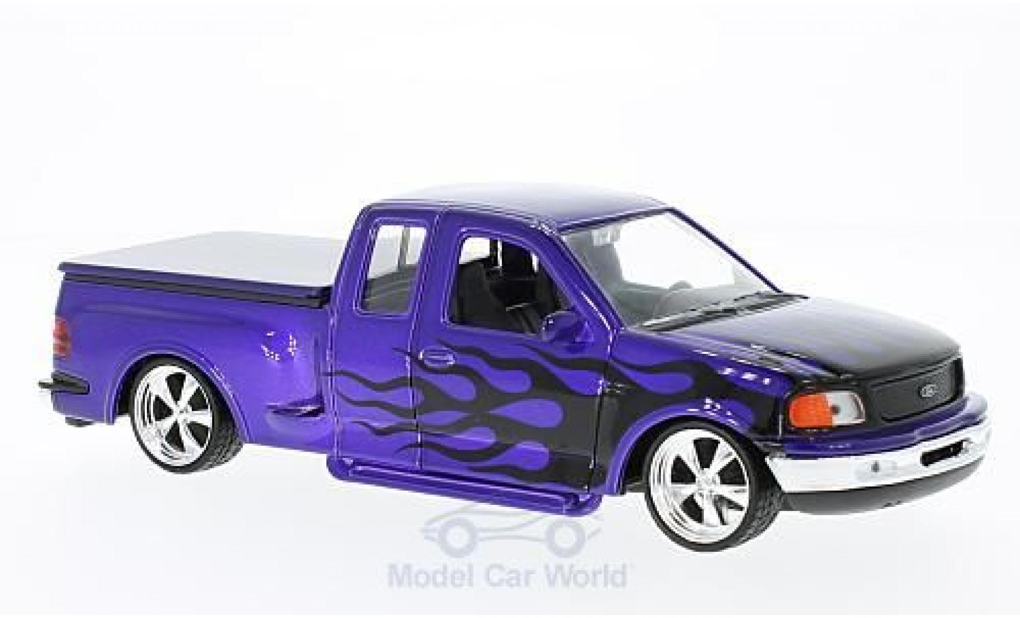 Ford F-1 1/24 Welly 50 Flareside Supercab Low Rider paarsee/Dekor 1999 modelauto