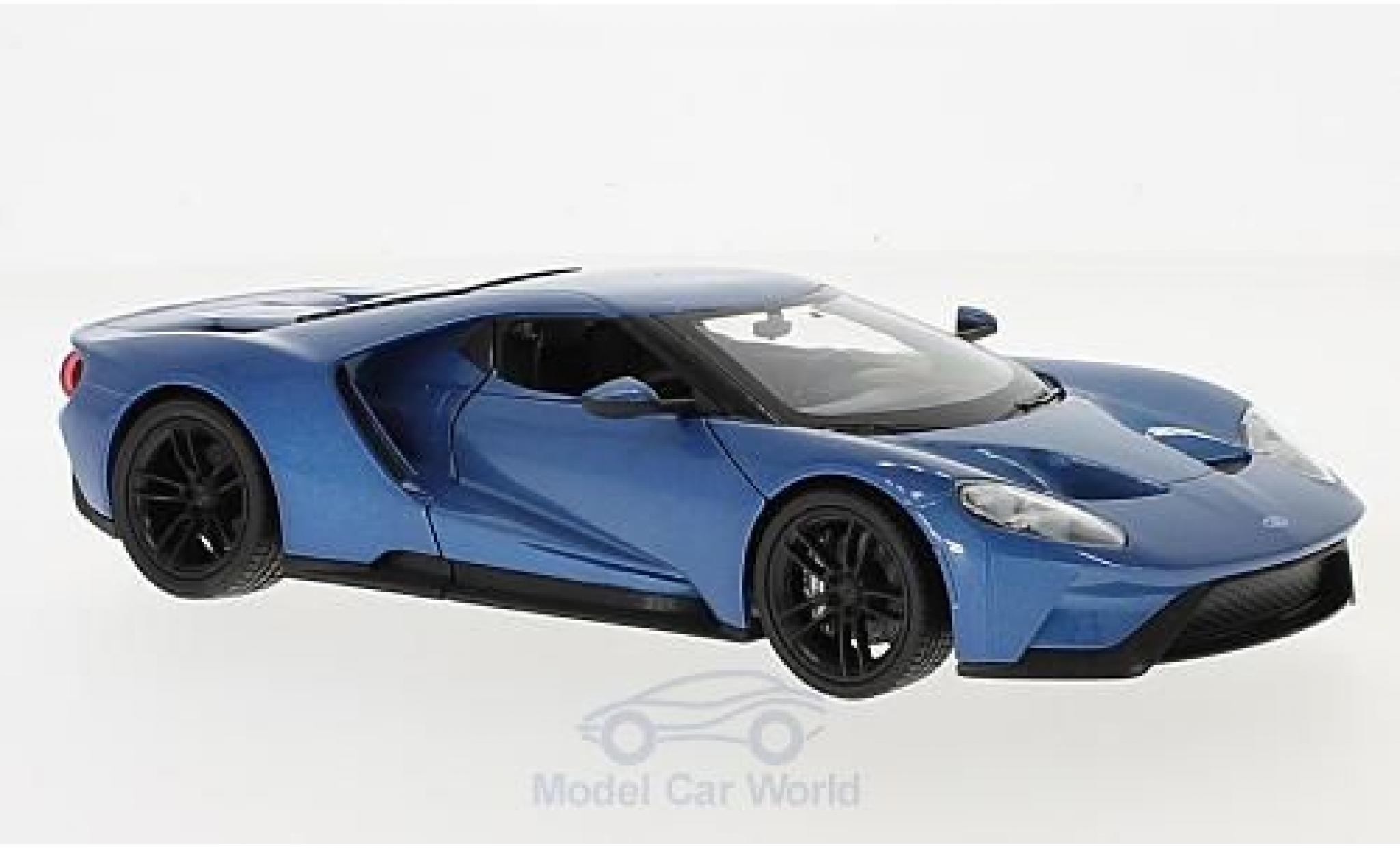 Ford GT 1/24 Welly metallic blauw 2017 modelauto