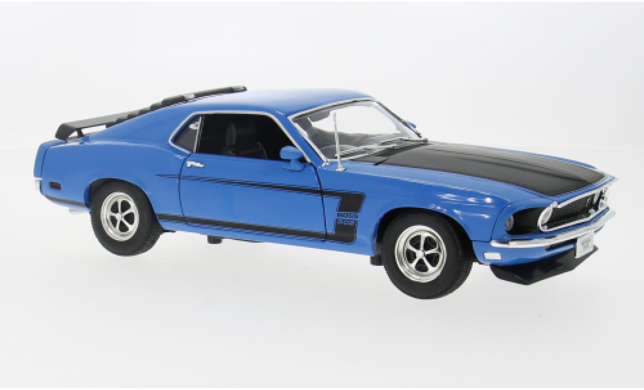 Ford Mustang 1/18 Welly Boss 302 blauw/zwart 1969 1:18 modelauto