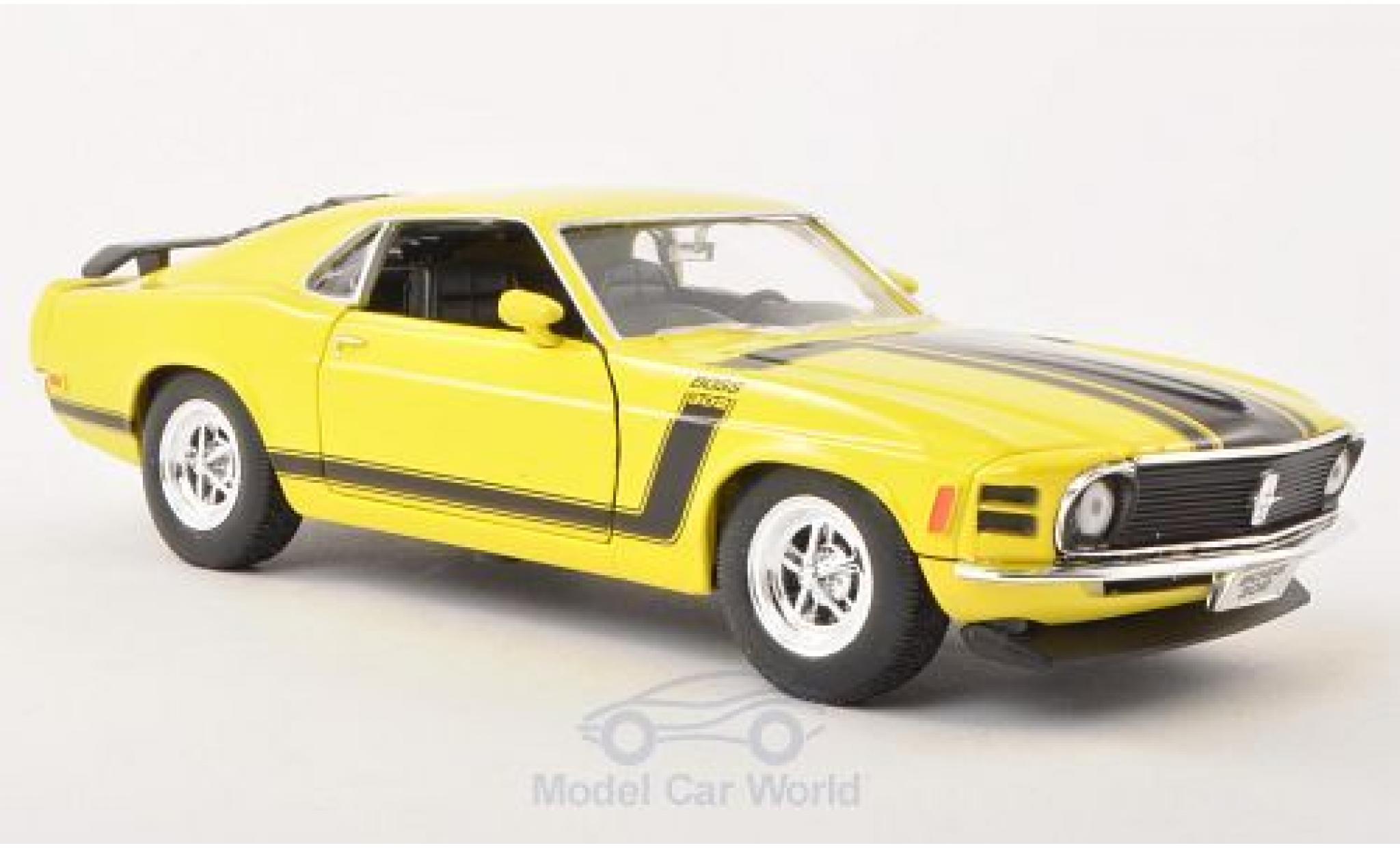Ford Mustang 1/24 Welly Boss 302 geel 1970 ohne Vitrine modelauto
