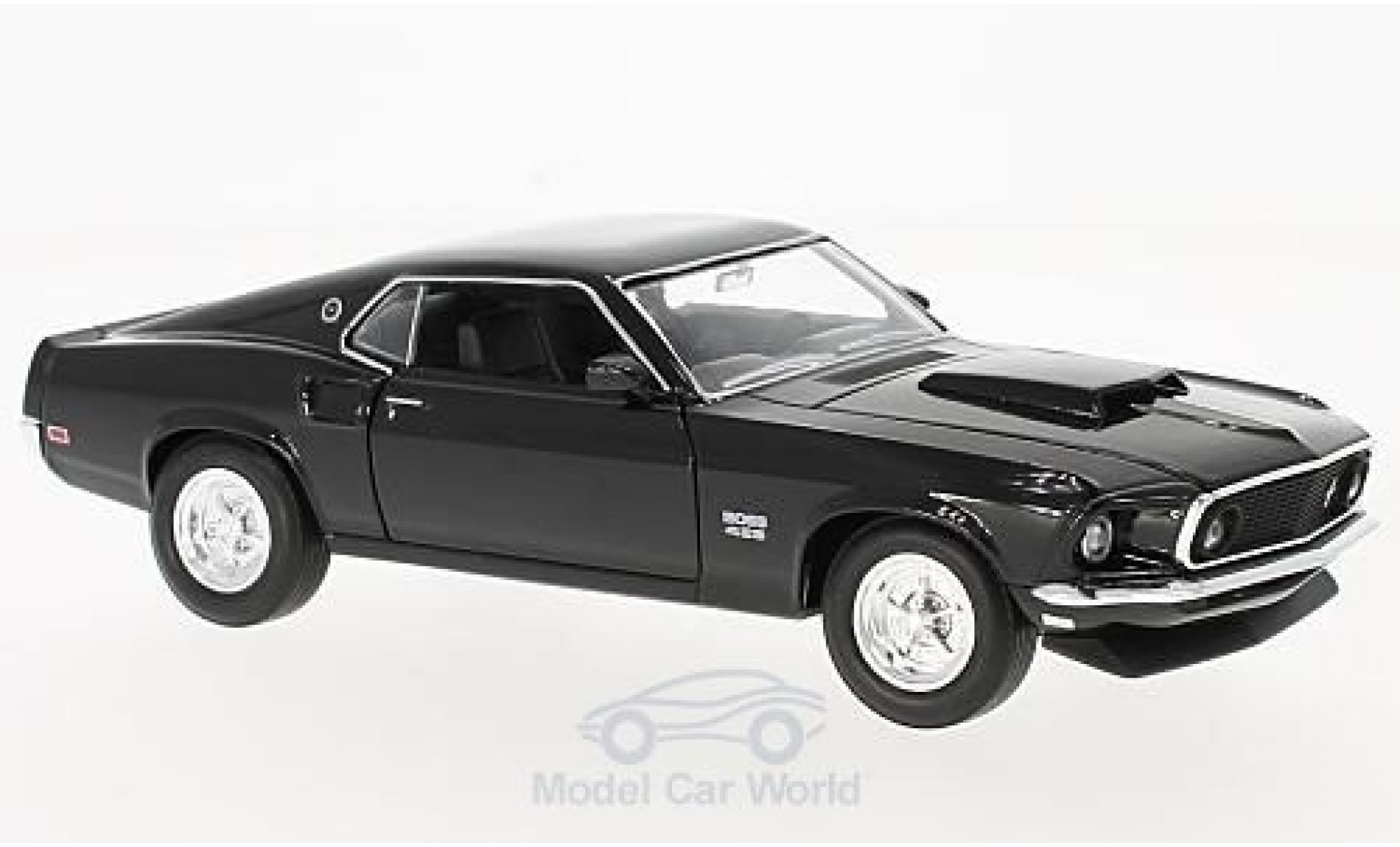 Ford Mustang 1969 1/24 Welly Boss 429 zwart 1969 modelauto