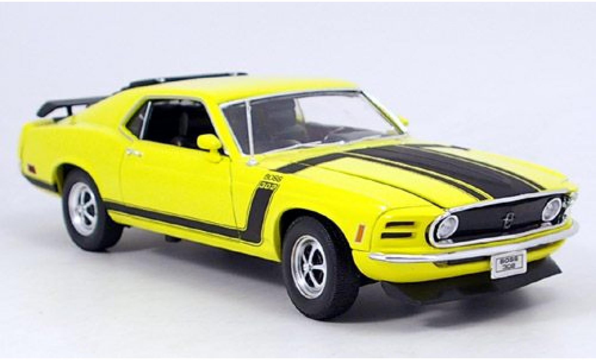 Ford Mustang 1/18 Welly Boss geel 1970 1:18 modelauto