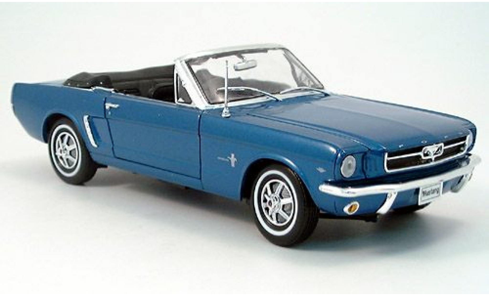 Ford Mustang 1/18 Welly Cabriolet met. blauw 1964 1:18 modelauto