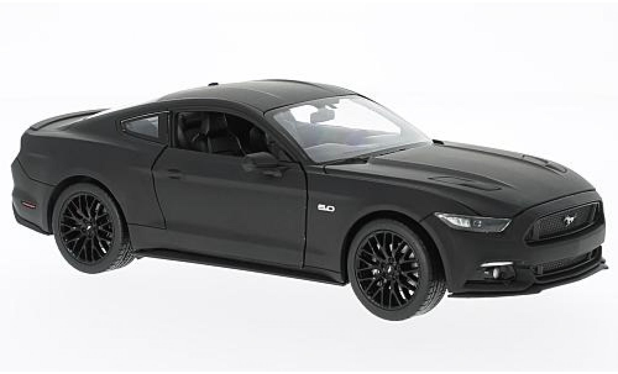 Ford Mustang 1/24 Welly GT matt-zwart 2015 modelauto