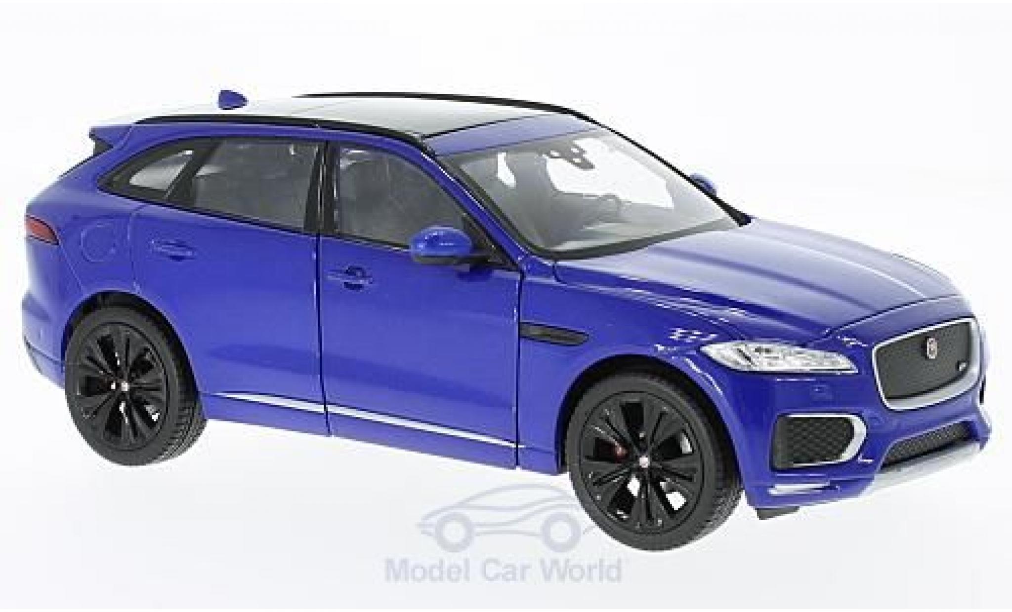 Jaguar F-Pace 1/24 Welly metallic blauw 2016 modelauto