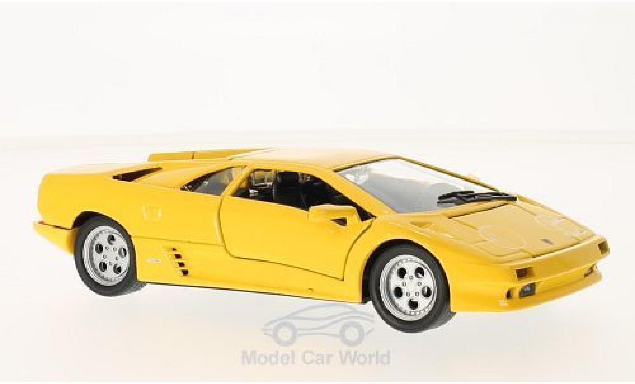 Lamborghini Diablo 1/24 Welly geel 1998 ohne Vitrine modelauto