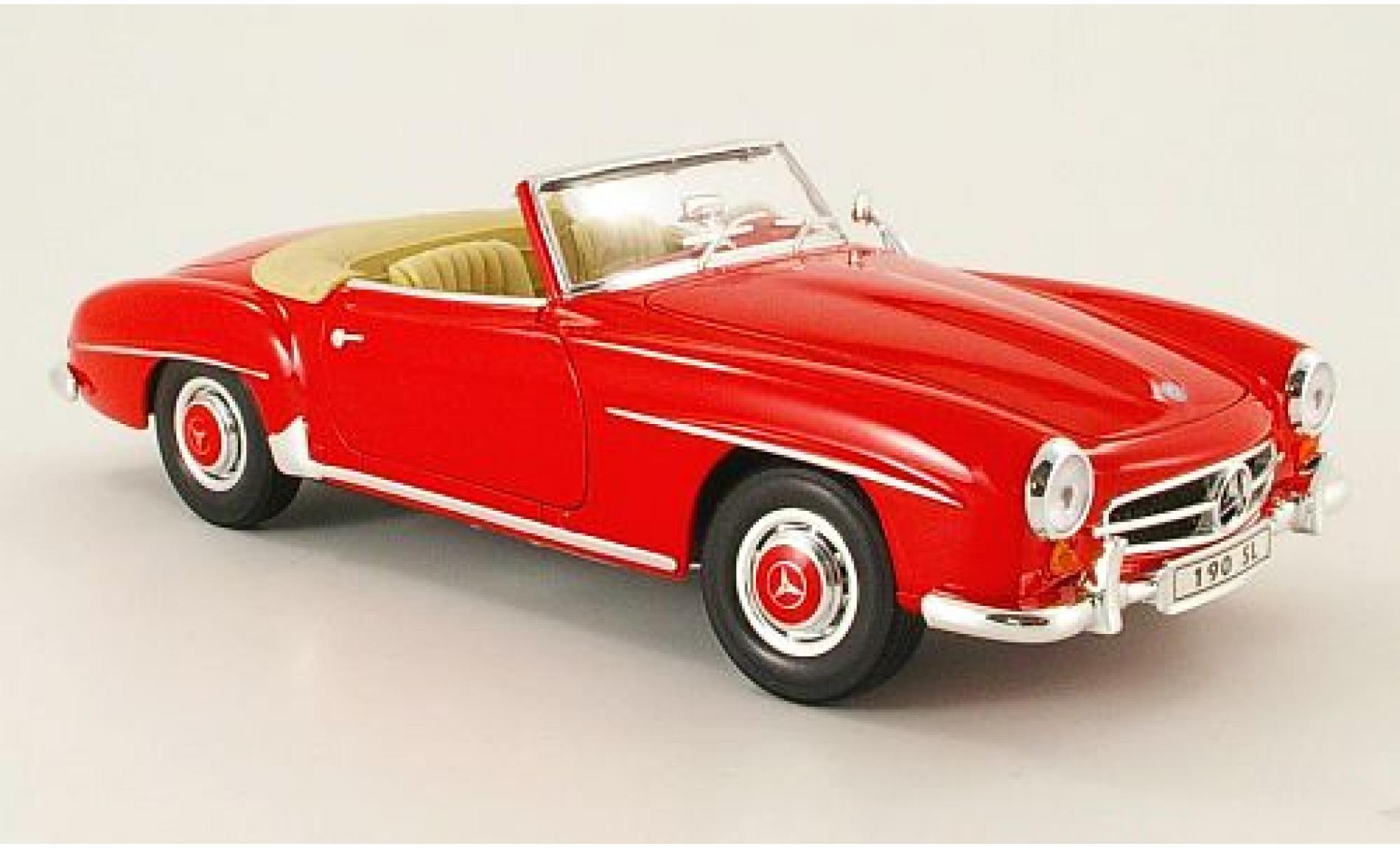 Mercedes 190 1/18 Welly SL rood offen 1955 1:18 modelauto