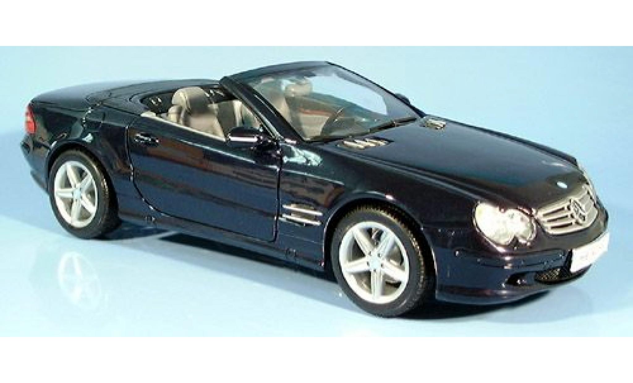 Mercedes 500 1/18 Welly SL Cabriolet dk. blauw 1:18 modelauto