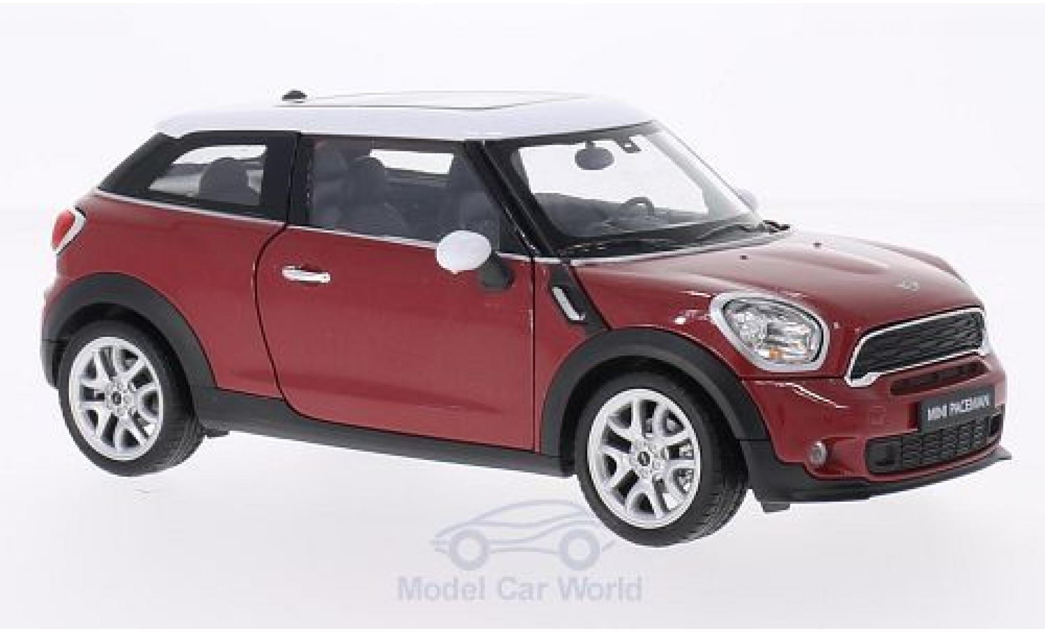 Mini Cooper 1/24 Welly S Paceman metallic rood/wit modelauto