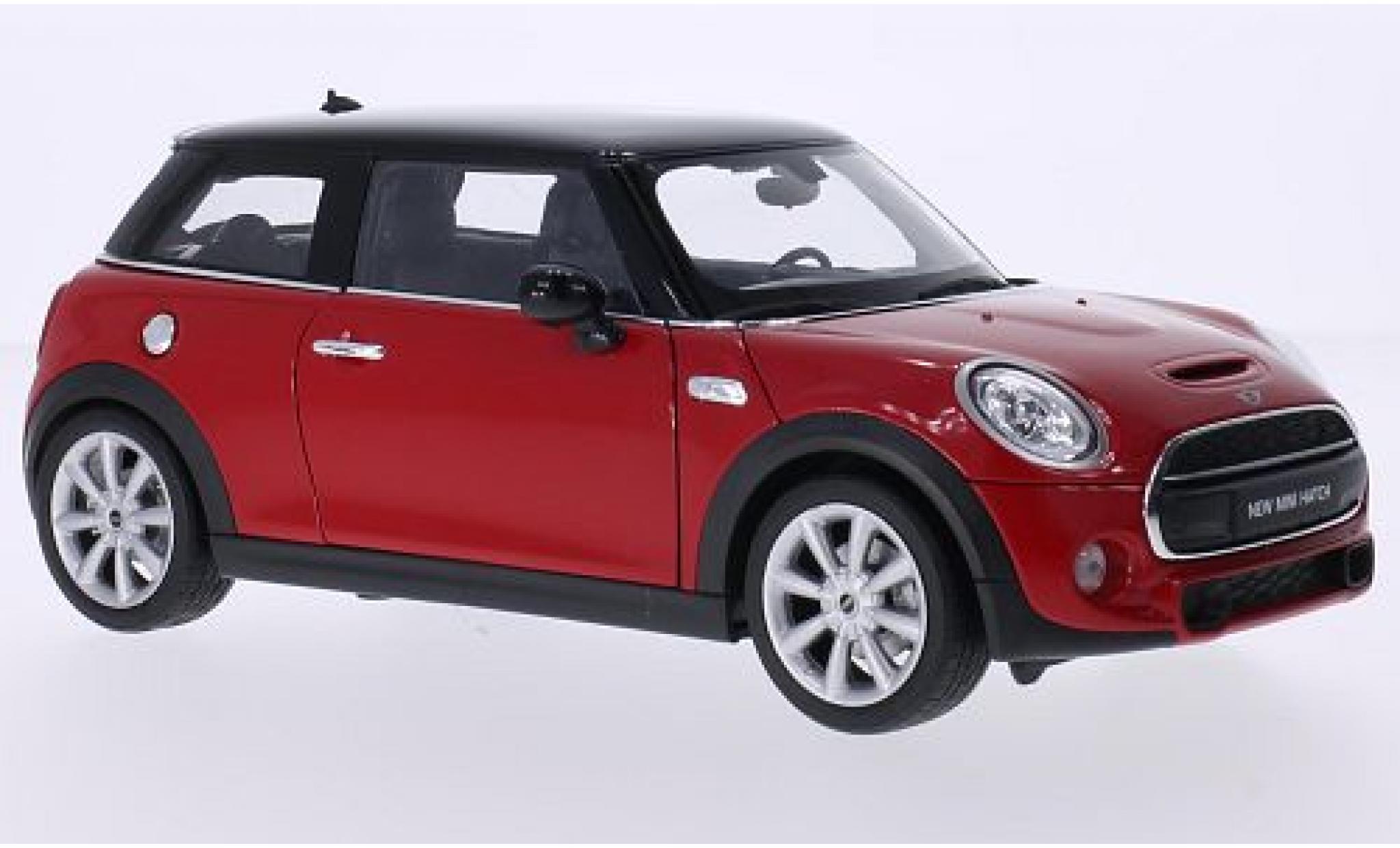 Mini Cooper 1/18 Welly S rood/zwart 2014 1:18 modelauto
