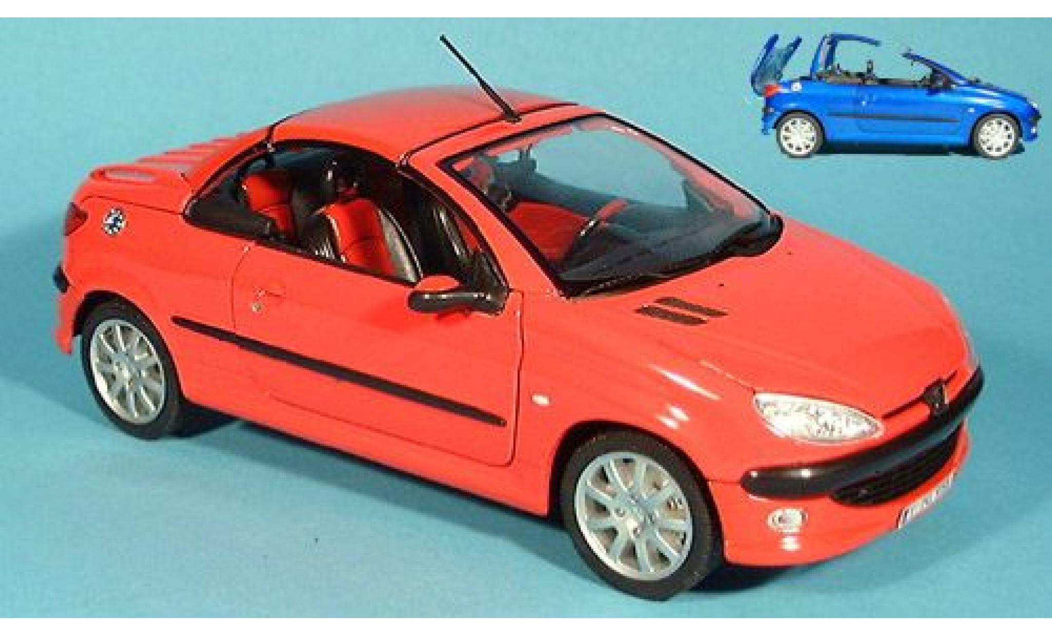 Peugeot 206 1/18 Welly CC rood 1:18 modelauto