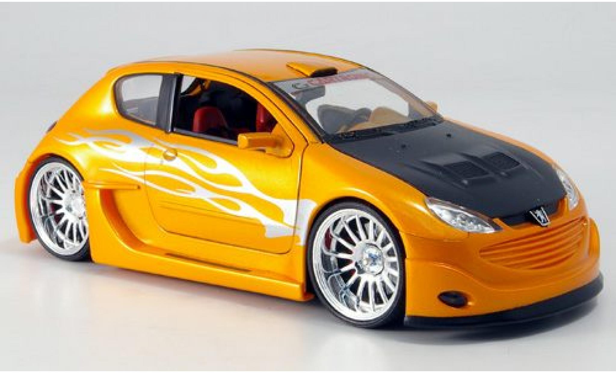 Peugeot 206 1/24 Welly Tuning oranje-gold 1:24 modelauto