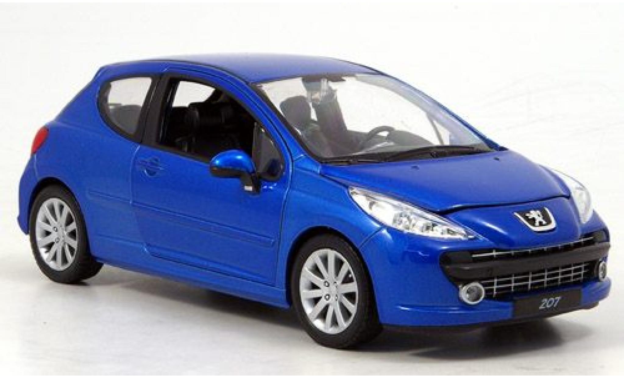 Peugeot 207 1/24 Welly blauw 1:24 modelauto