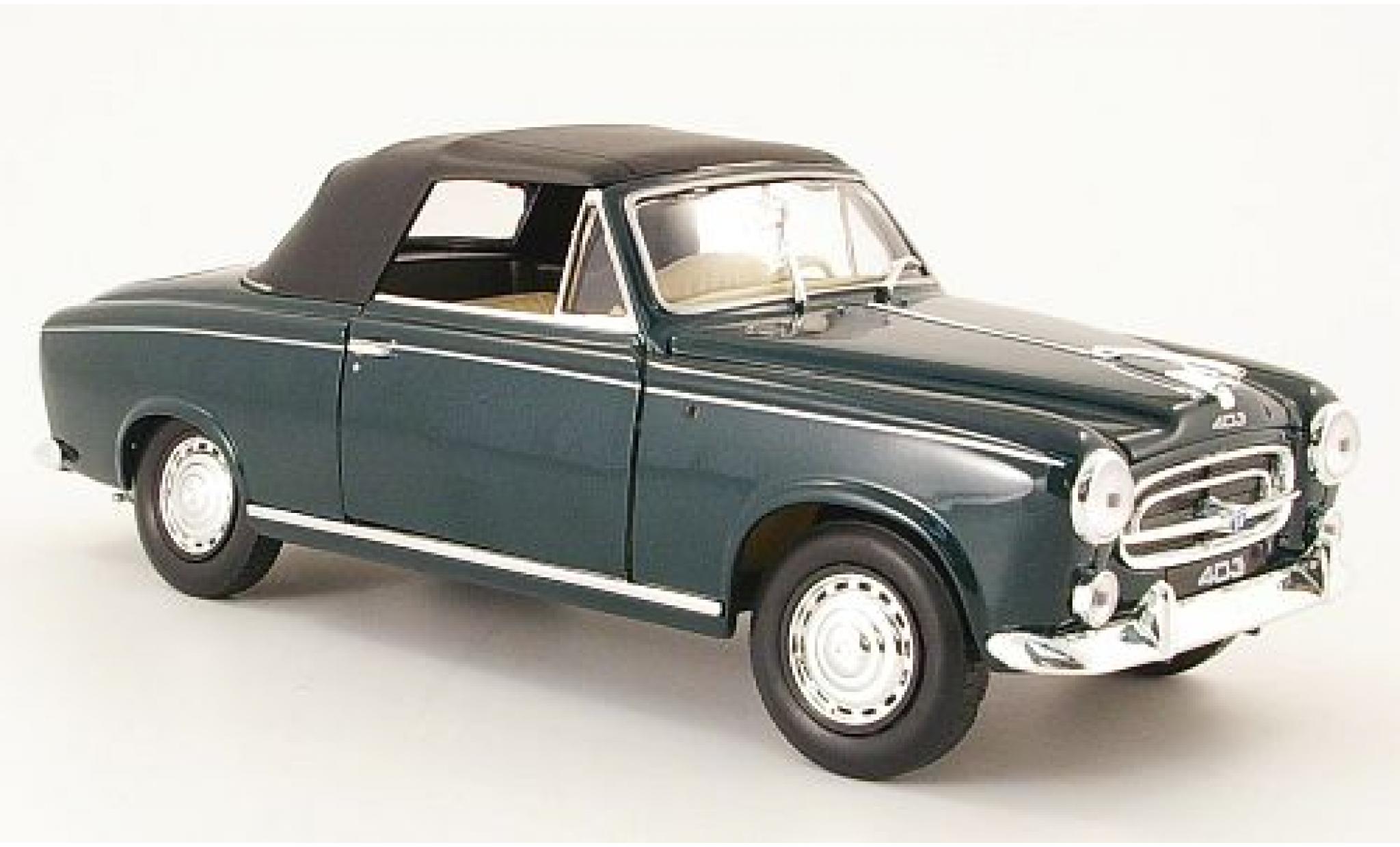 Peugeot 403 1/18 Welly Cabriolet met.-dkl.-groen geschlossen 1957 1:18 modelauto