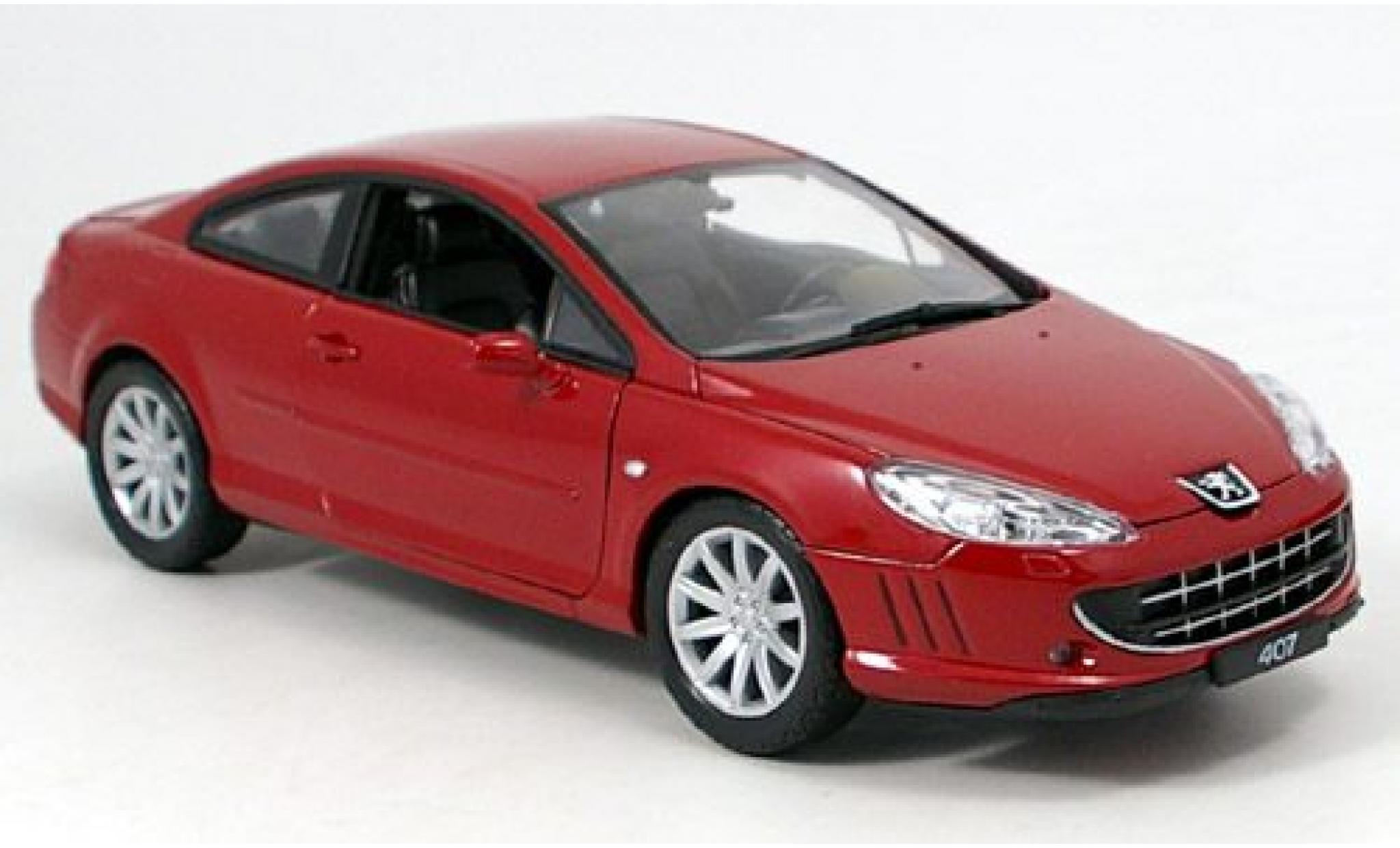 Peugeot 407 1/18 Welly Coupe rood 1:18 modelauto