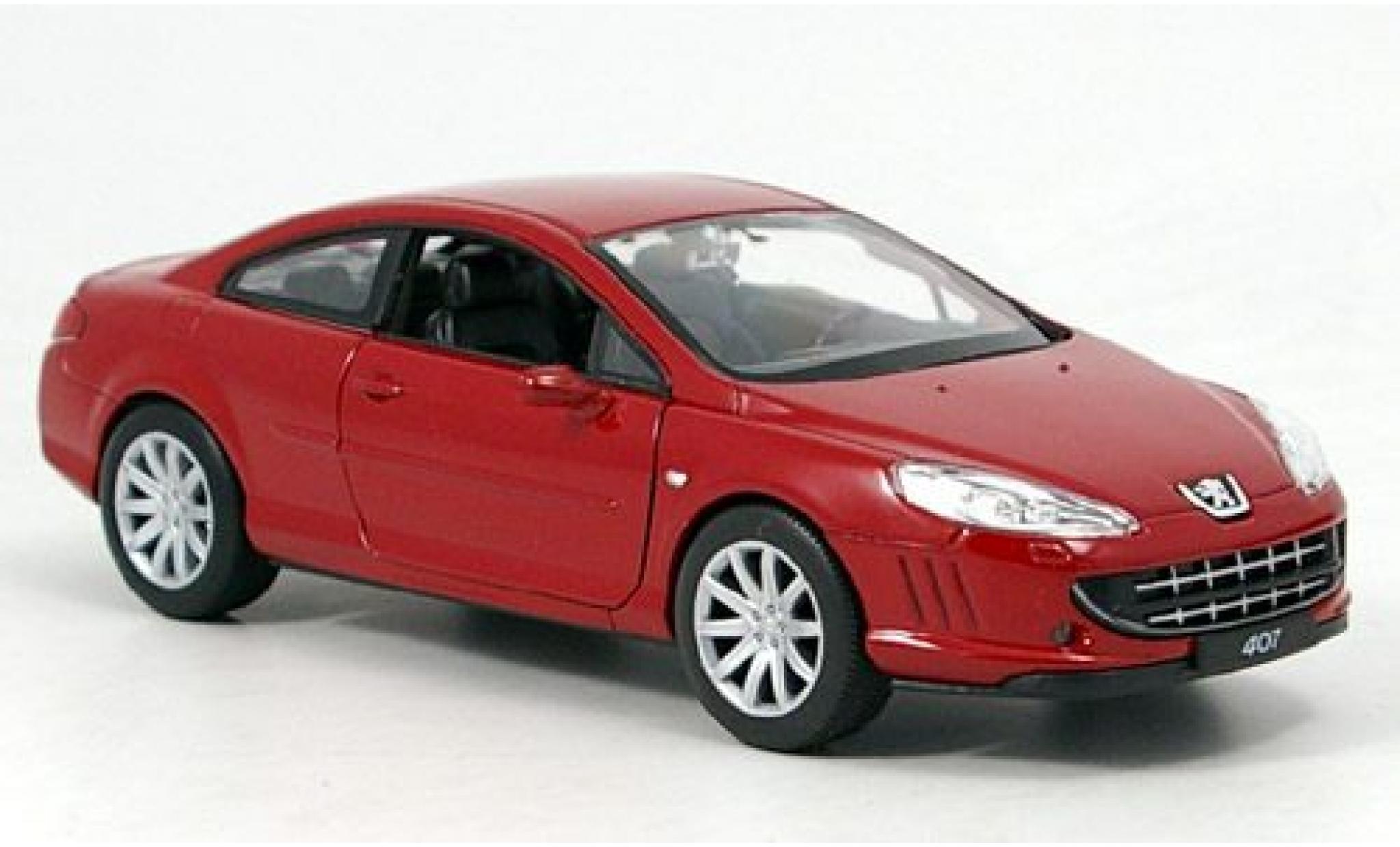 Peugeot 407 1/24 Welly Coupe rood 1:24 modelauto