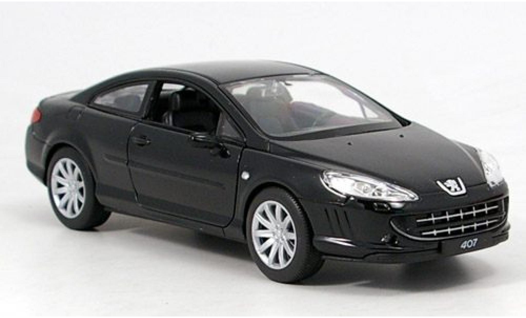 Peugeot 407 1/24 Welly Coupe zwart 1:24 modelauto