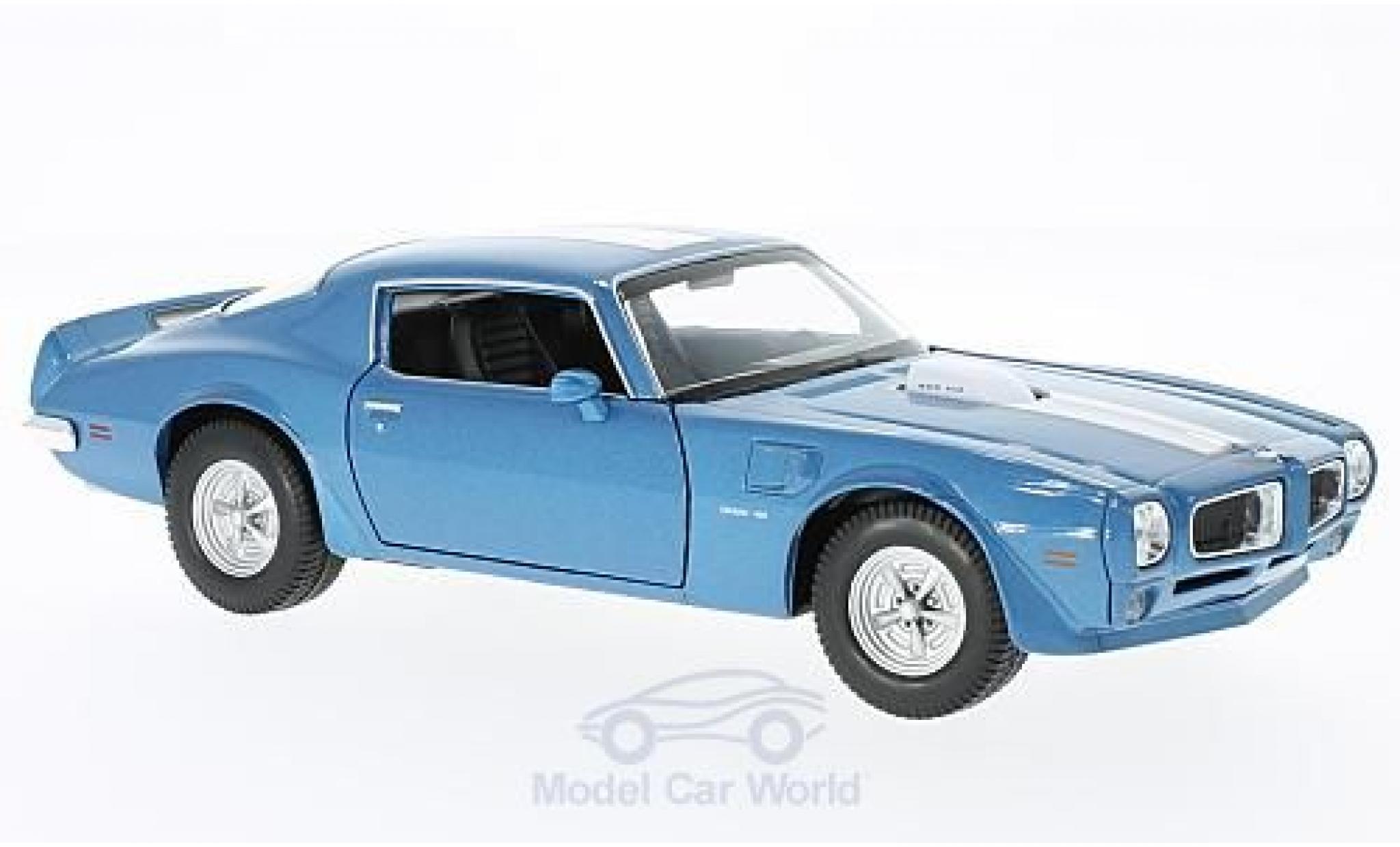 Pontiac Firebird 1972 1/24 Welly Trans Am blauw/wit 1972 modelauto