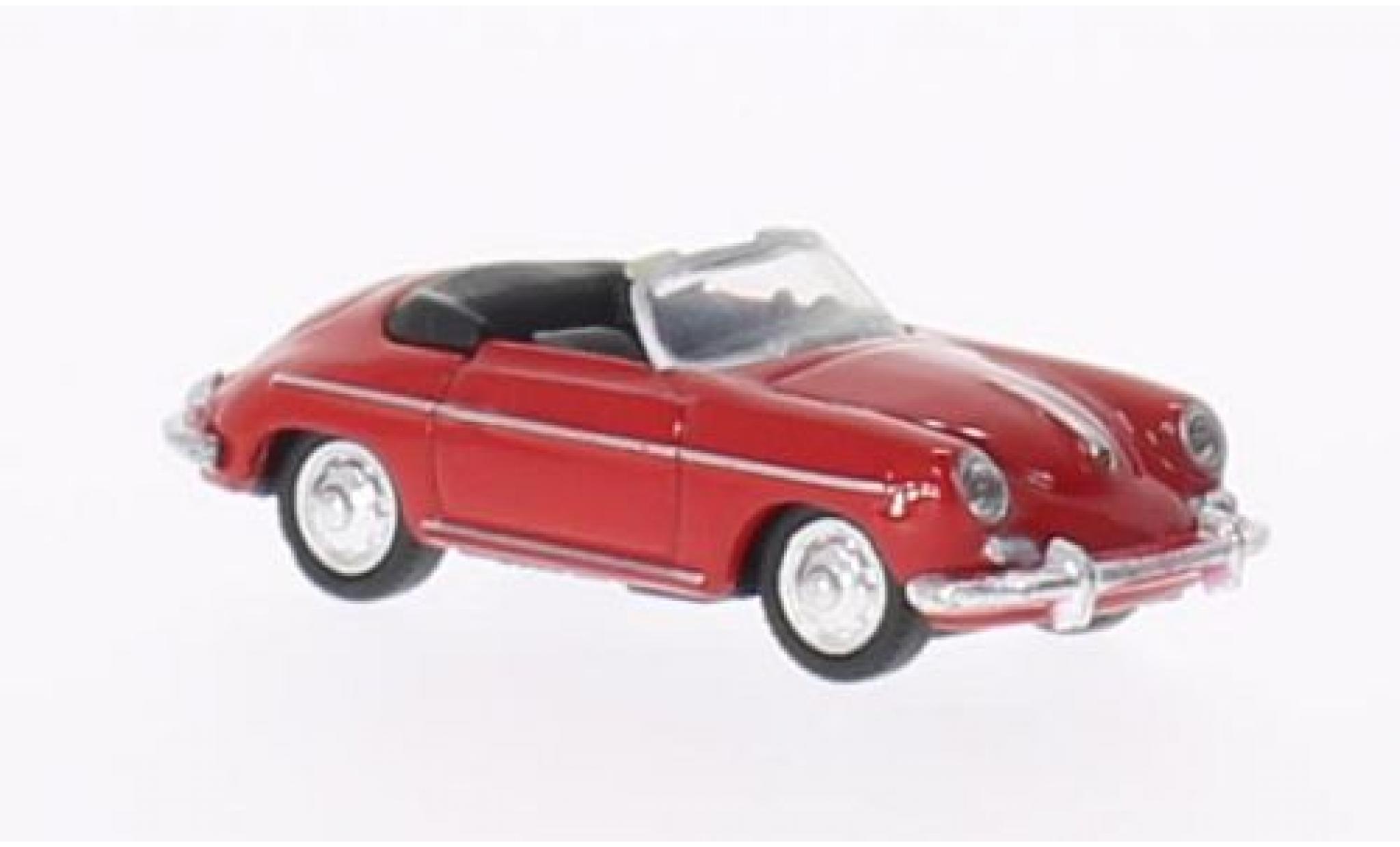 Porsche 356 1/87 Welly B Cabrio rood 1:87 modelauto