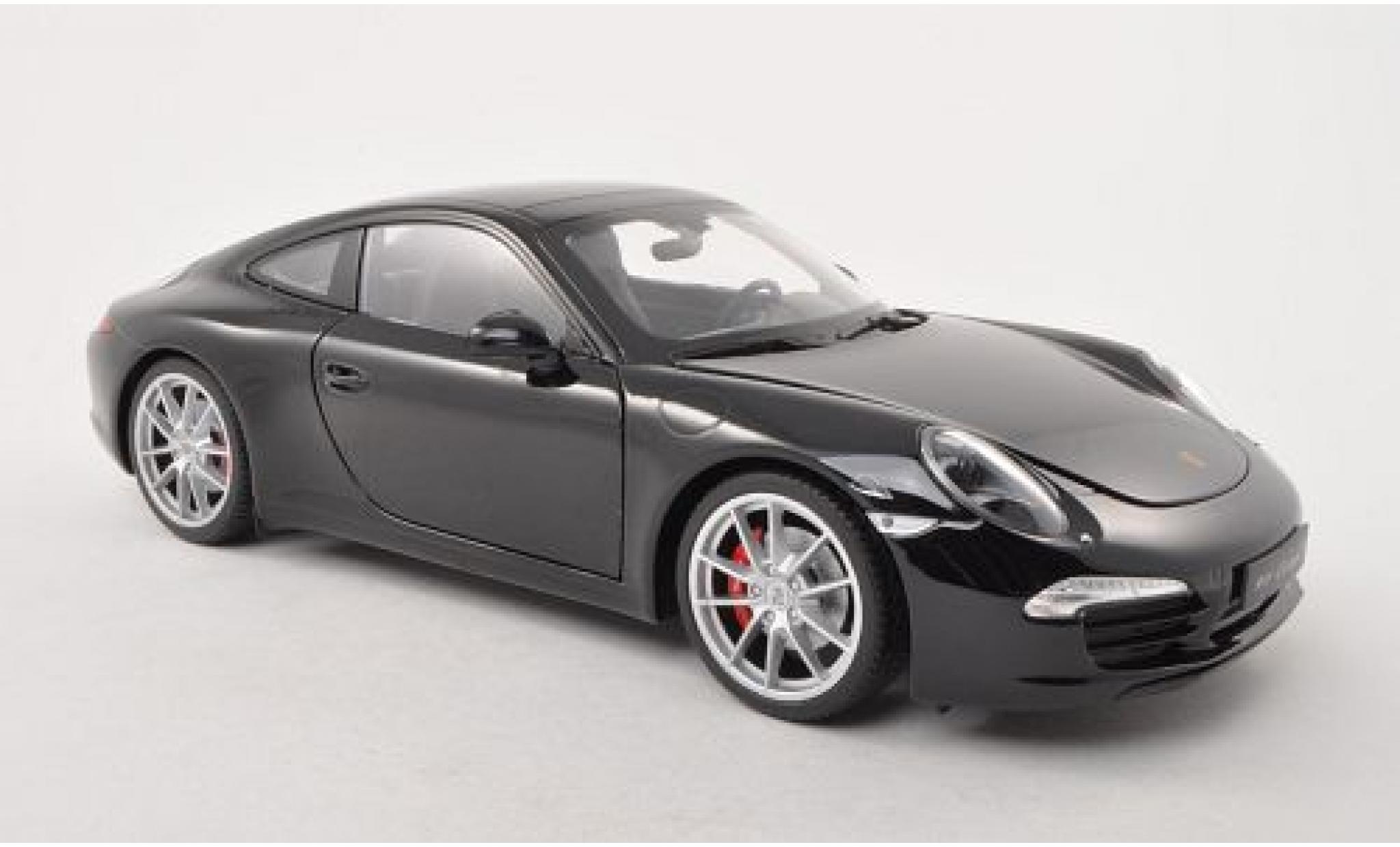 Porsche 991 S 1/18 Welly 911  Carrera zwart 1:18 modelauto