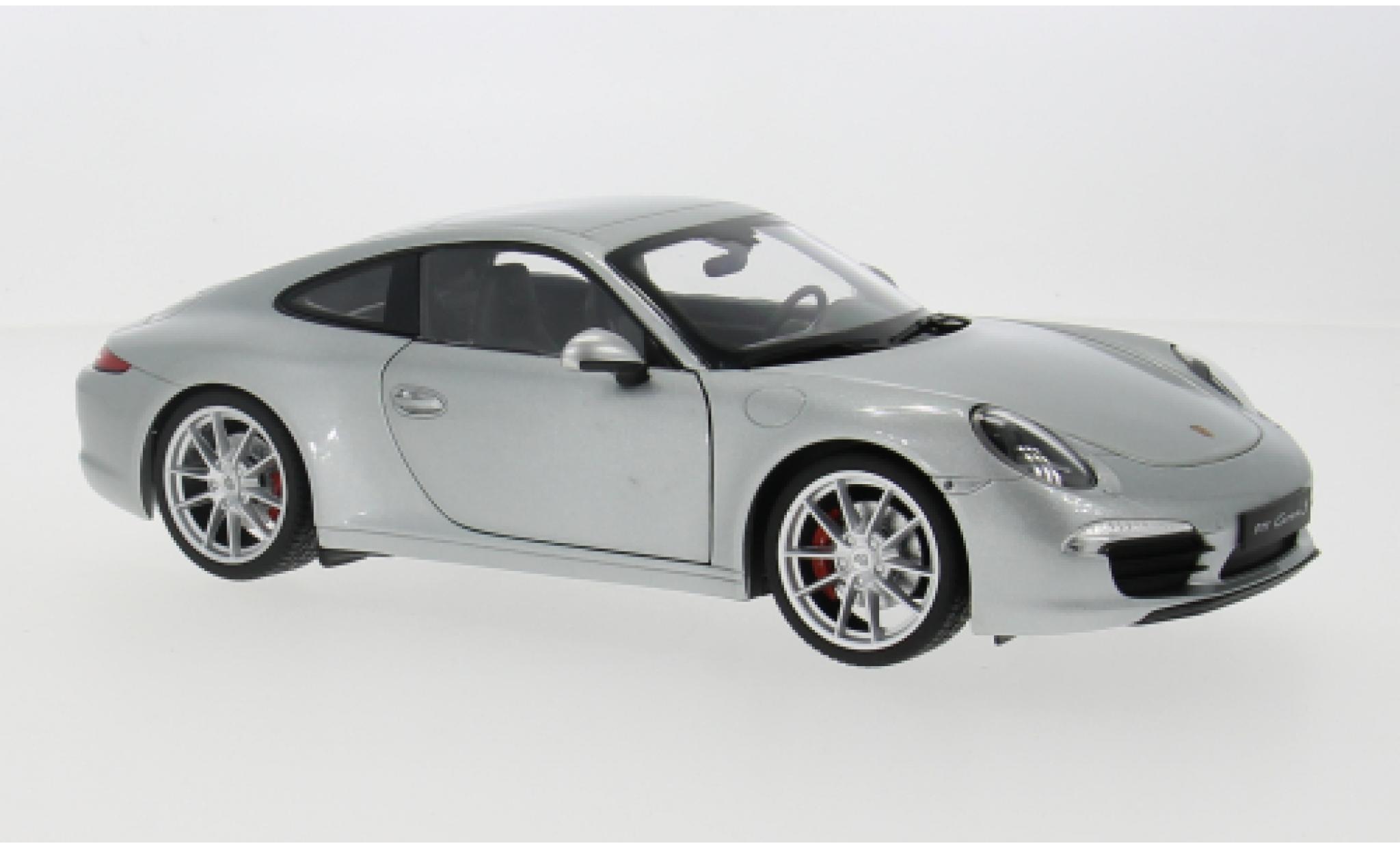 Porsche 991 S 1/18 Welly 911  Carrera grijs 2012 1:18 modelauto
