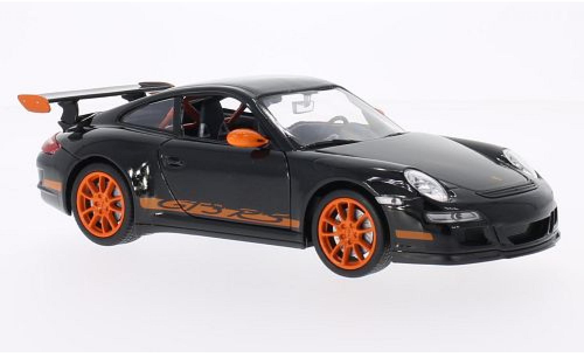 Porsche 997 GT3 RS 1/24 Welly 911 () GT3 RS zwart/oranje modelauto