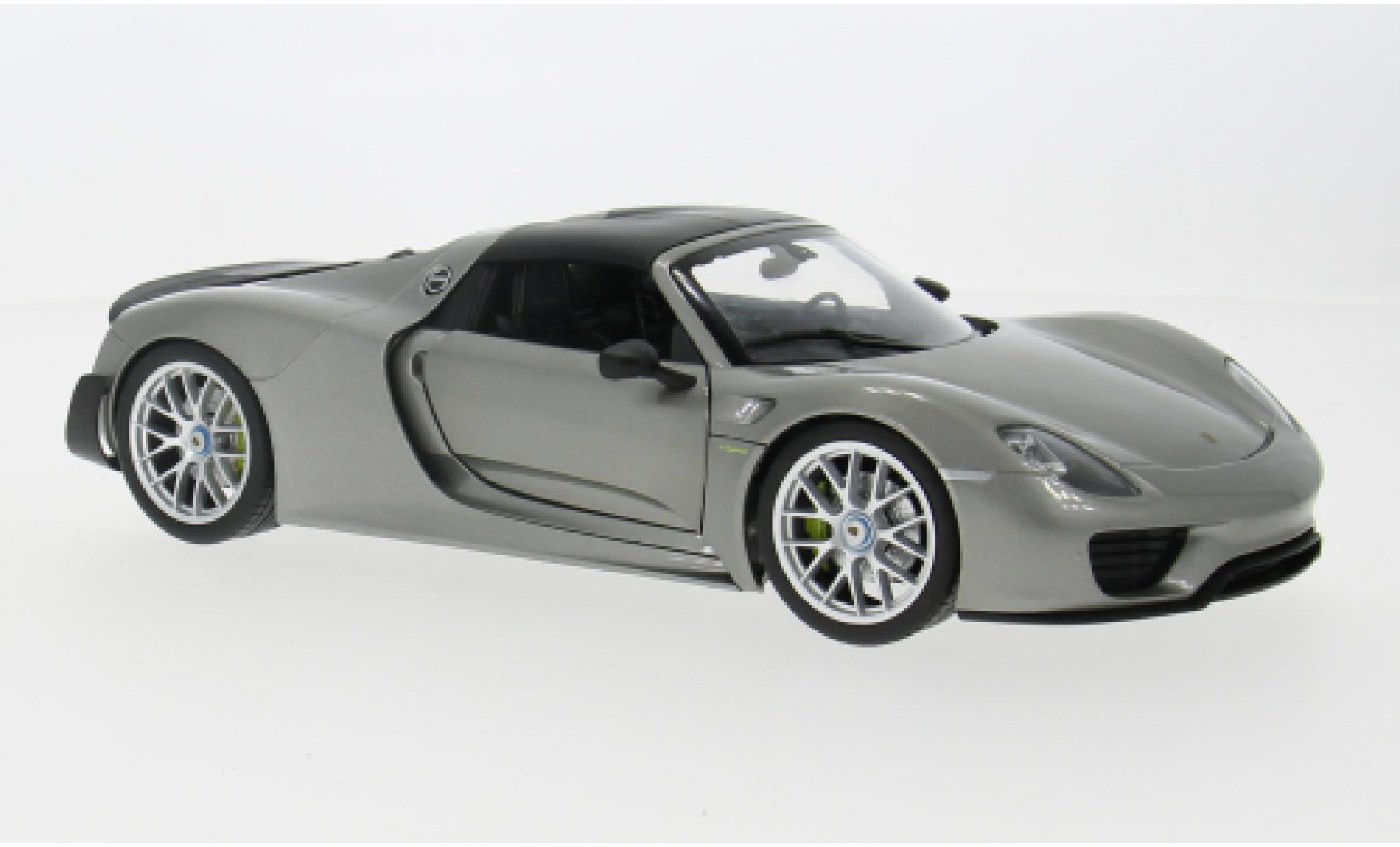 Porsche 918 1/18 Welly Spyder grijs/carbon 2012 1:18 modelauto