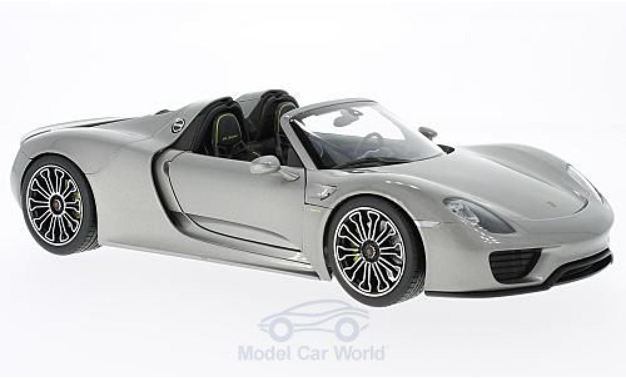 Porsche 918 1/18 Welly Spyder grijs 2011 modelauto