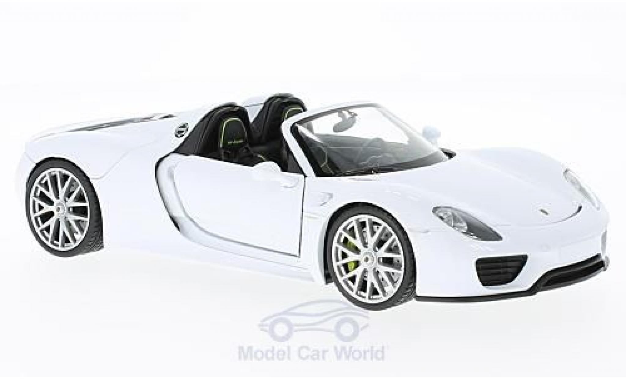 Porsche 918 1/24 Welly Spyder wit offen modelauto