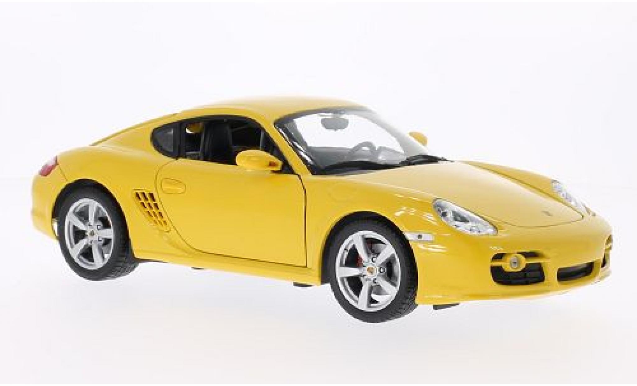 Porsche Cayman 1/18 Welly geel 1:18 modelauto