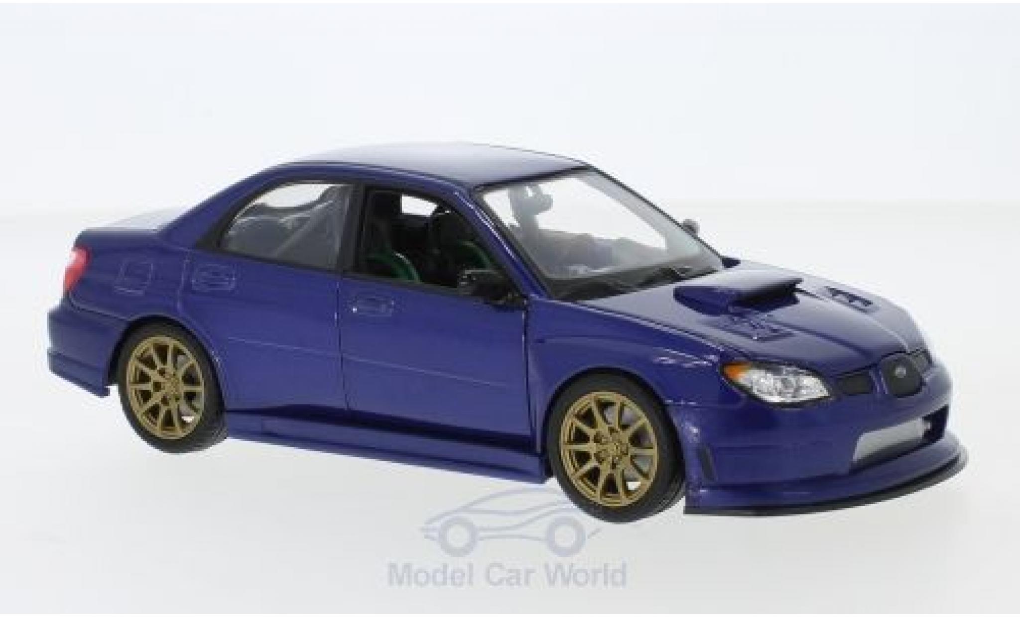 Subaru Impreza 1/24 Welly WRX STI blauw modelauto