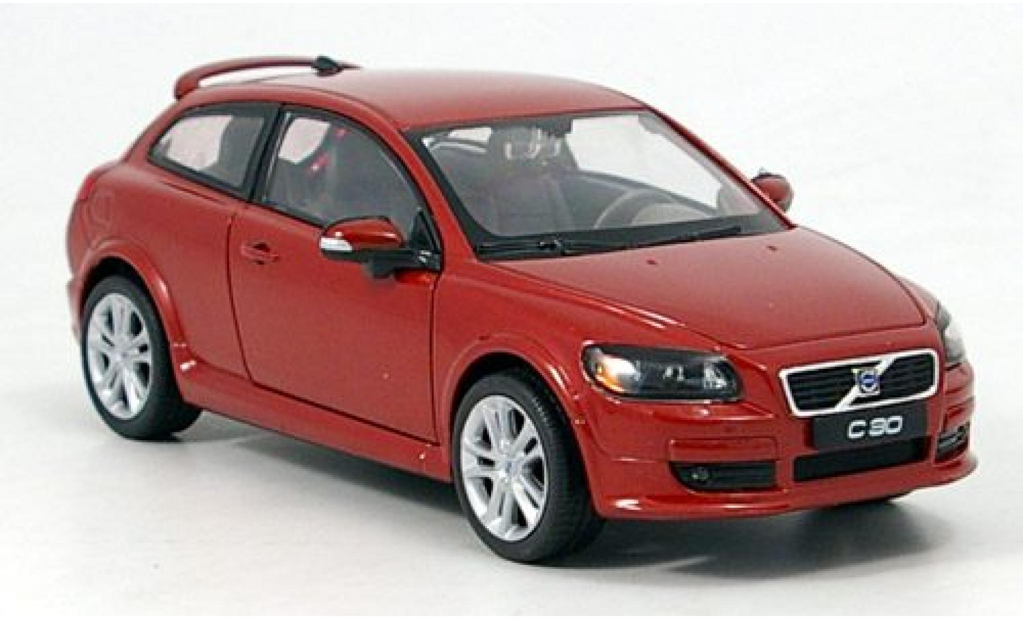Volvo C30 1/24 Welly met.-dkl.-rood 1:24 modelauto