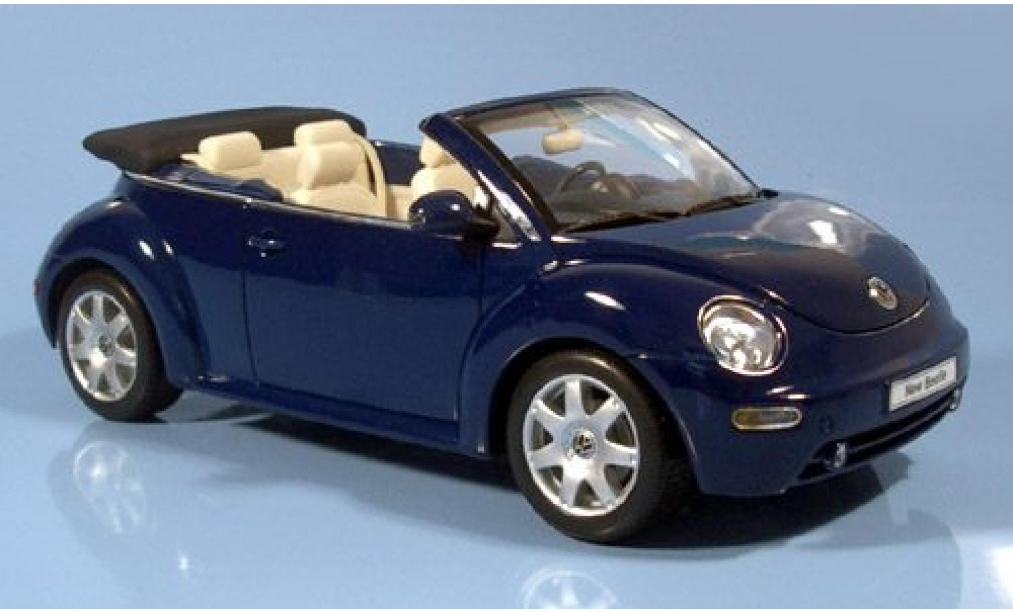 Volkswagen New Beetle 1/18 Welly Cabriolet blauw 2003 1:18 modelauto