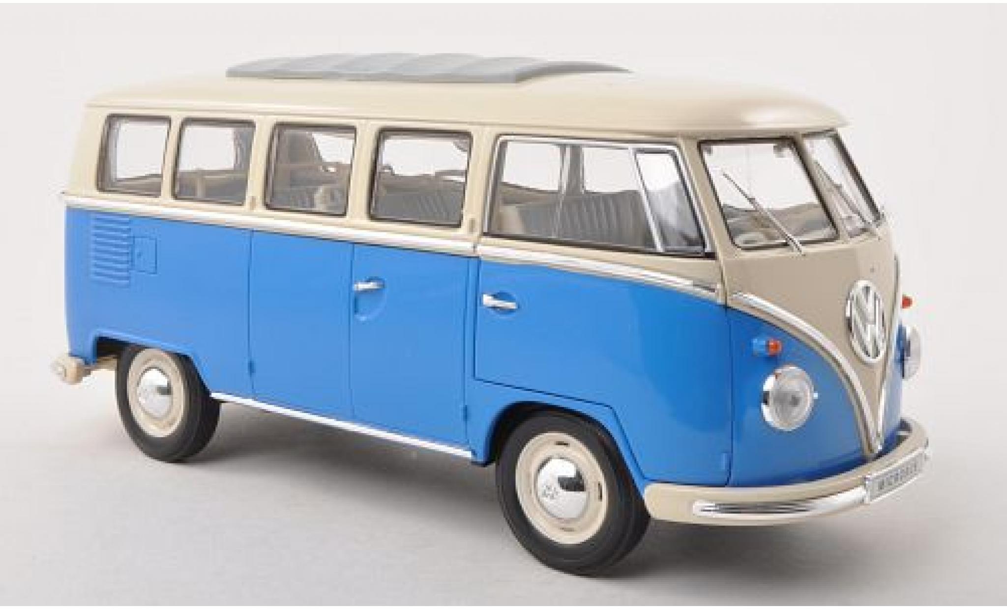 Volkswagen T1 1/18 Welly Bus blauw/wit 1962 1:18 modelauto