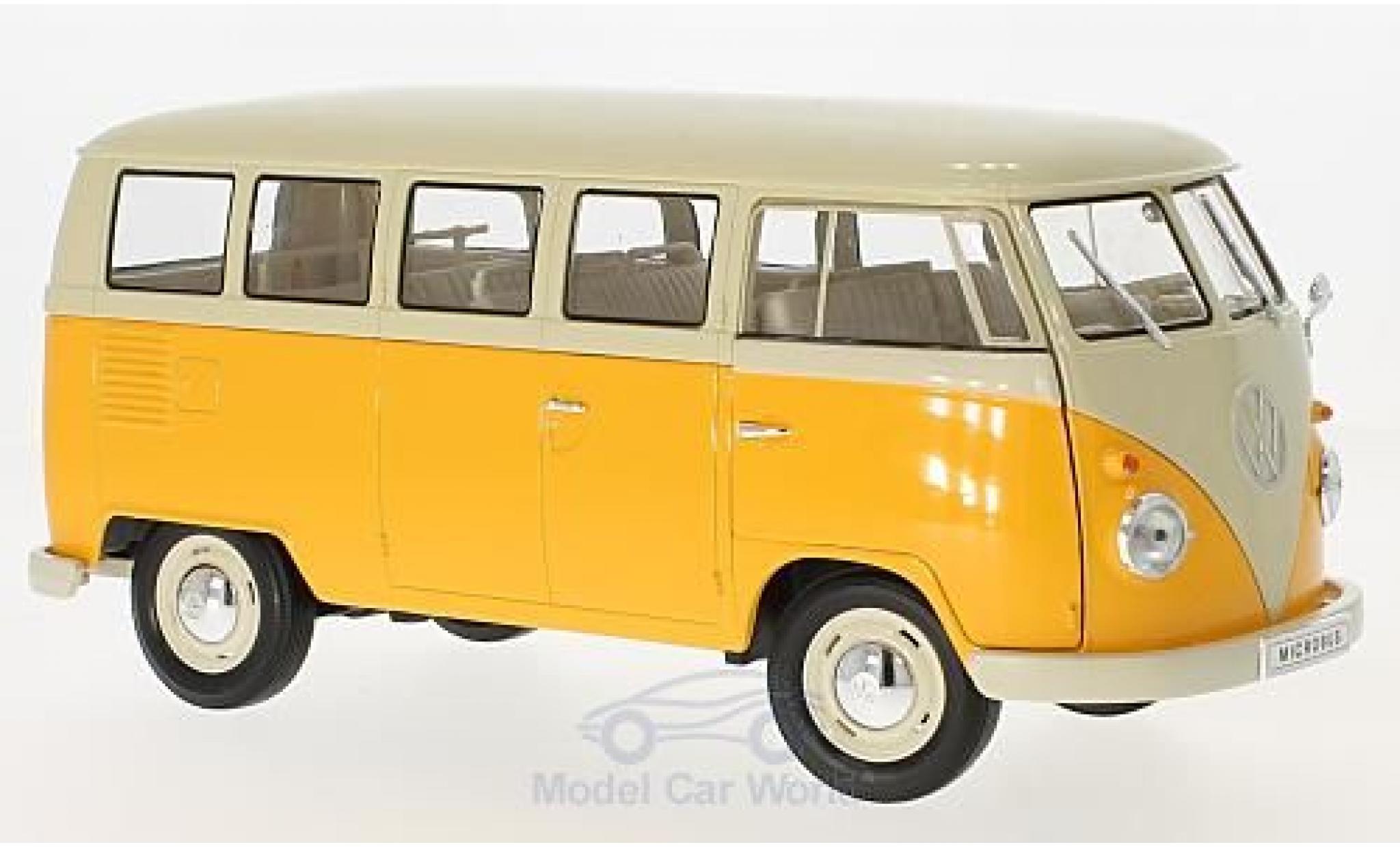 Volkswagen T1 B 1/18 Welly Bus geel/beige 1963 modelauto