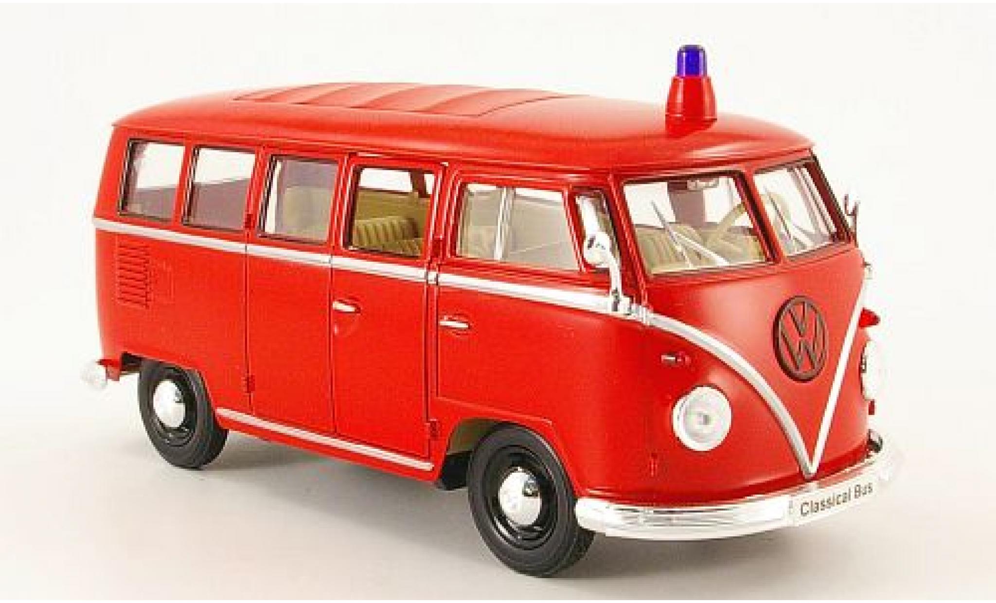 Volkswagen T1 1/24 Welly Bus Brandweer 1962 1:24 modelauto