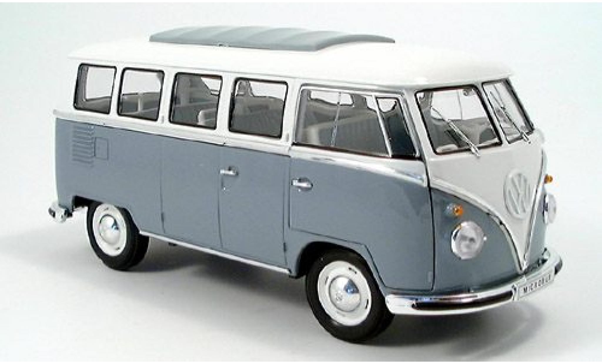 Volkswagen T1 1/18 Welly Bus grijs/wit 1962 1:18 modelauto