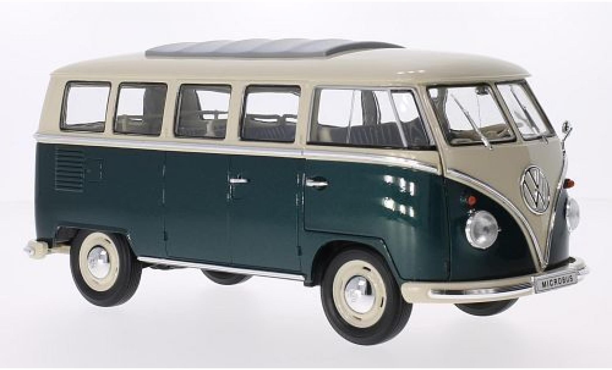 Volkswagen T1 1/18 Welly Bus groen/wit 1962 1:18 modelauto
