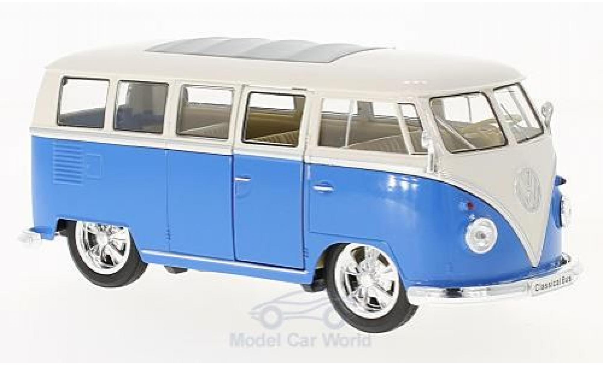 Volkswagen T1 B 1/24 Welly Bus Low Rider blauw/wit 1963 modelauto
