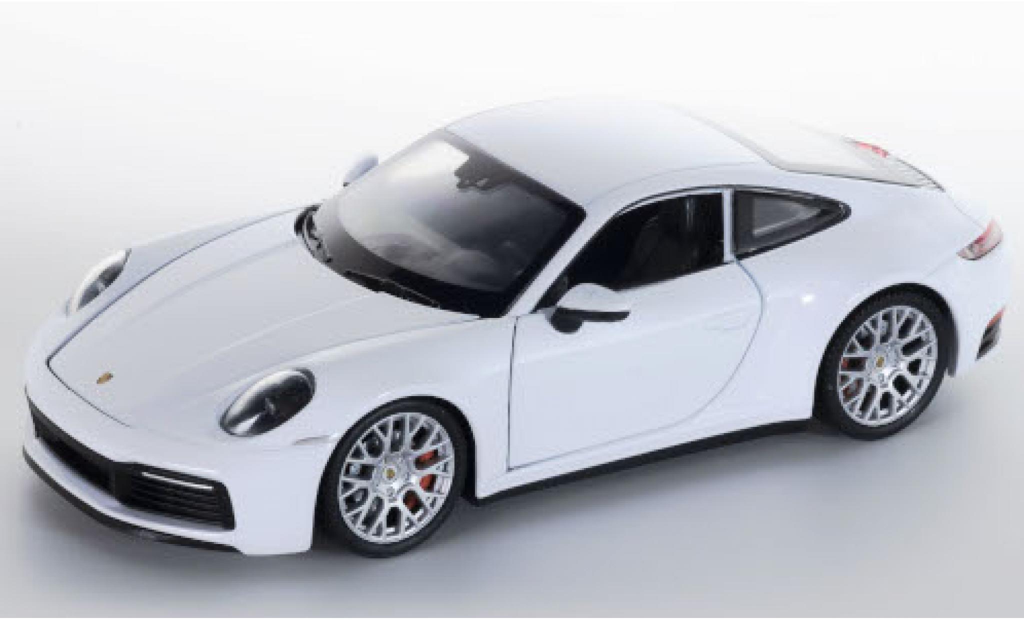 Porsche 992 4S 1/24 Welly 911 Carrera  wit 2019 modelauto