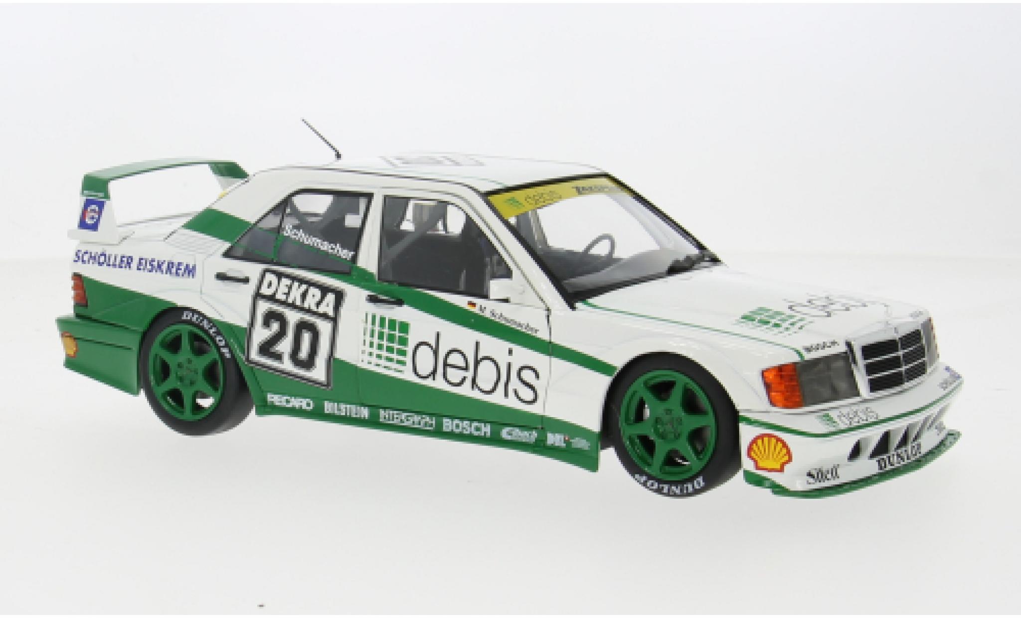 Mercedes 190 1/18 Werk83 E 2.5-16 Evo 2 wit/groen DTM Rennen Norisring DTM 1991 1990 Team Debis Zakspeed #20 1:18 modelauto