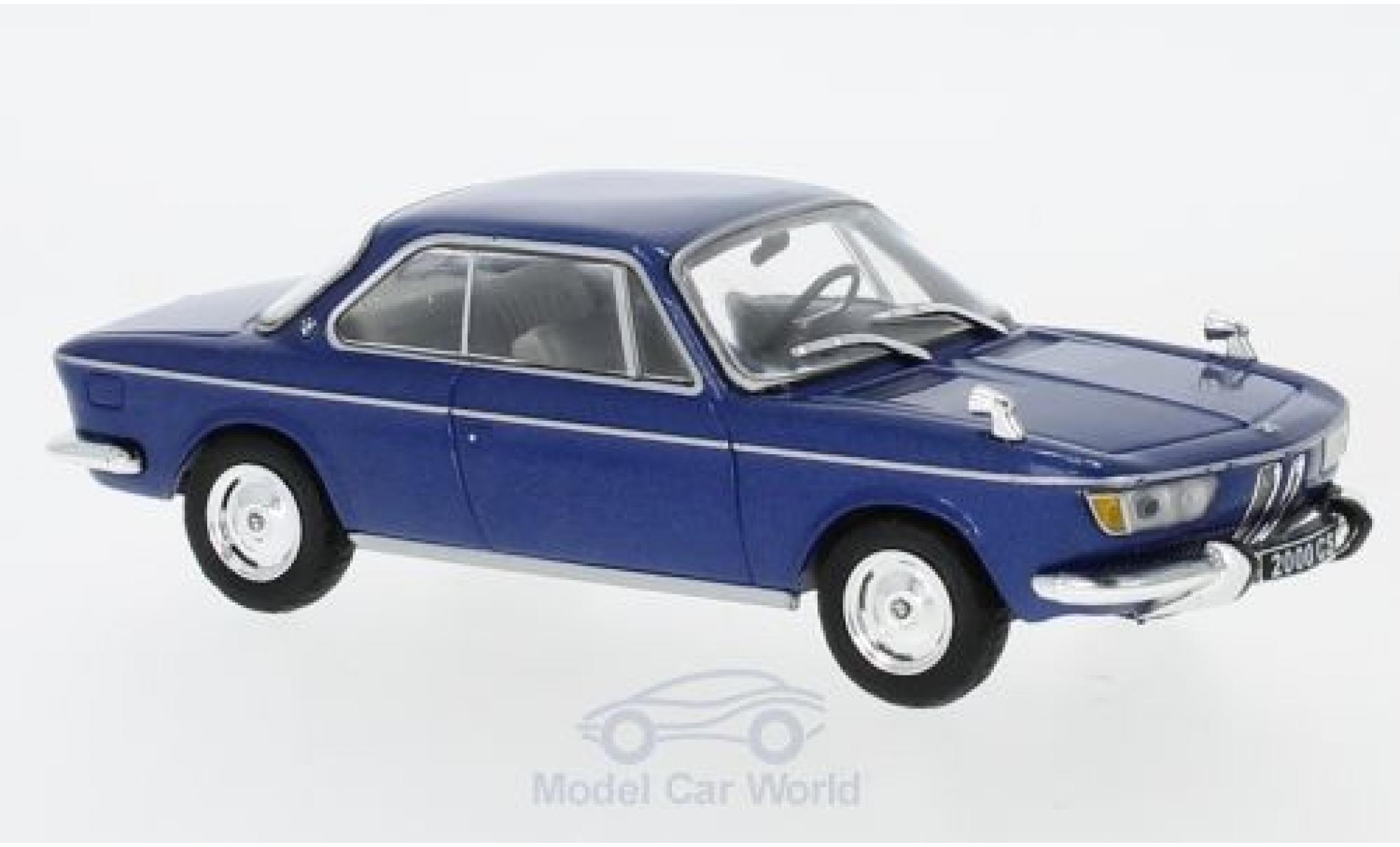 Bmw 2000 CS 1/43 WhiteBox CS metallic blauw 1966 modelauto