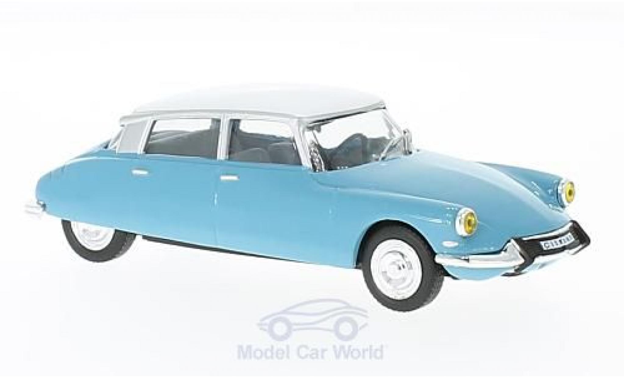 Citroen DS 19 1/43 WhiteBox 19 blauw/wit 1966 modelauto