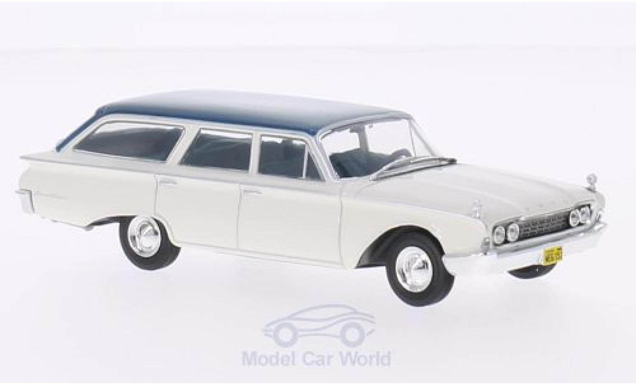 Ford Ranch Wagon 1/43 WhiteBox wit/metallic t&uuml;rkis 1960 modelauto